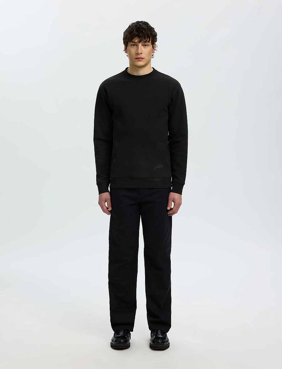 Selected - SLMTOM SOFT CREW NECK SWEAT NOOS - sweatshirts - black - 3