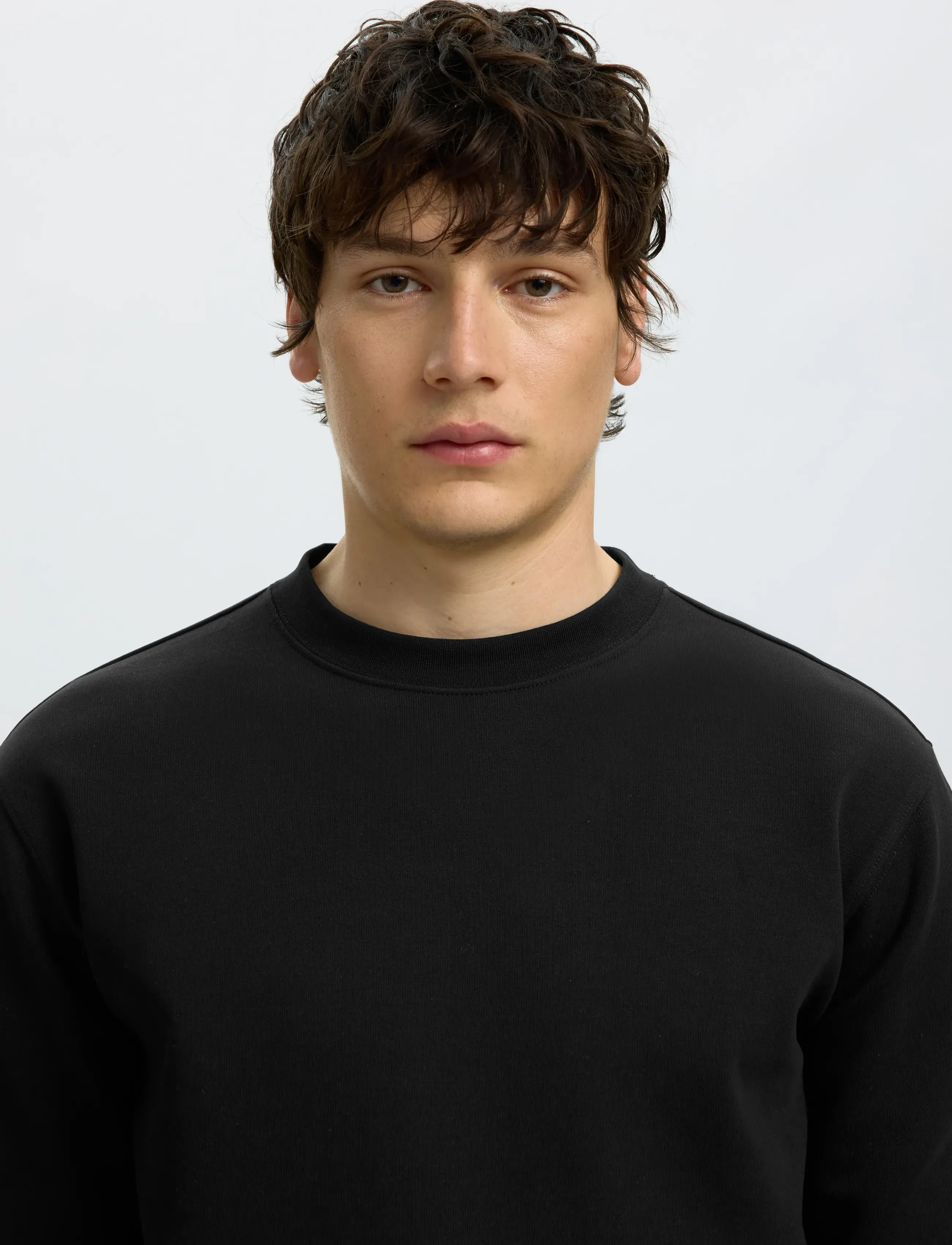 Selected - SLMTOM SOFT CREW NECK SWEAT NOOS - sweatshirts - black - 4