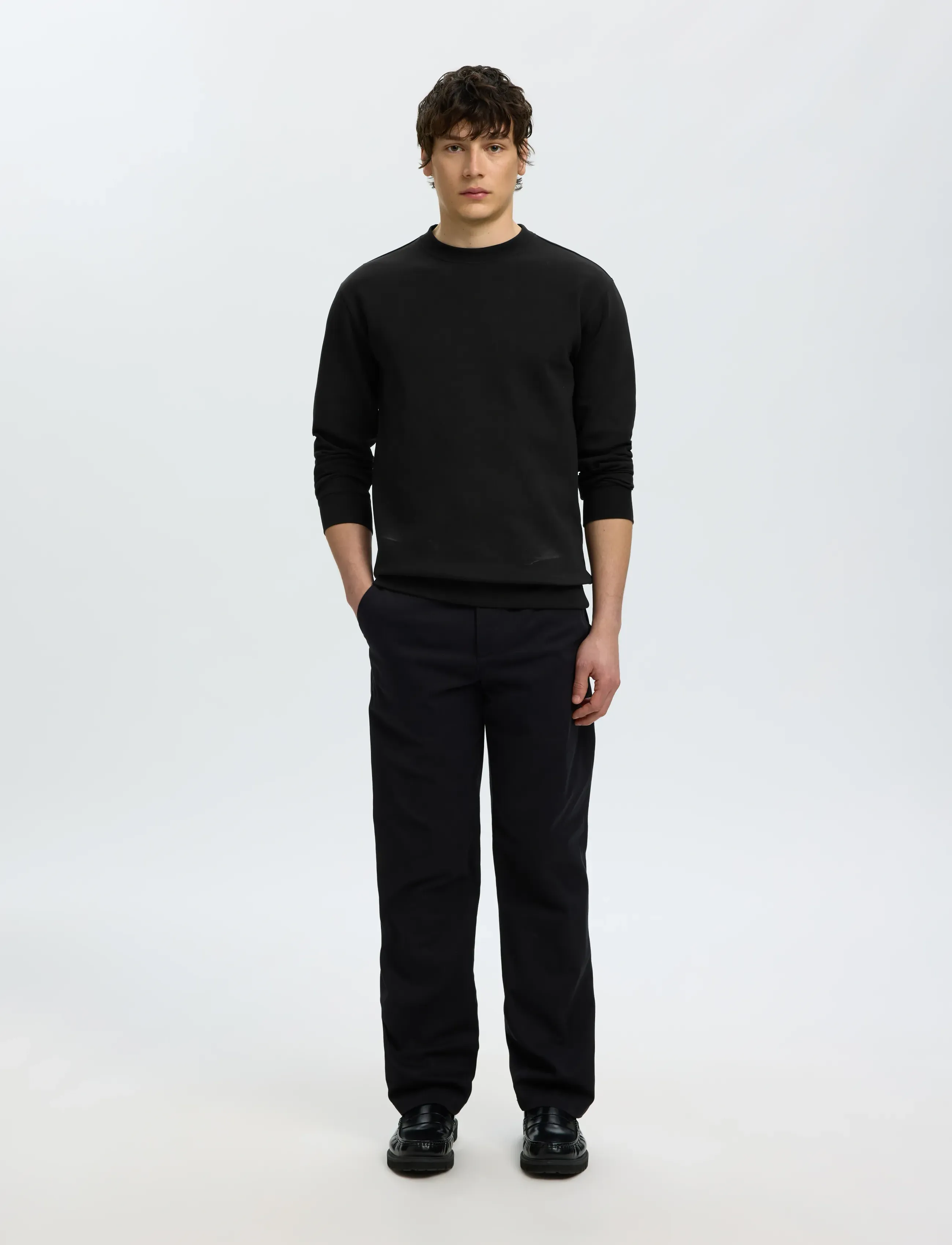 Selected - SLMTOM SOFT CREW NECK SWEAT NOOS - sweatshirts - black - 5