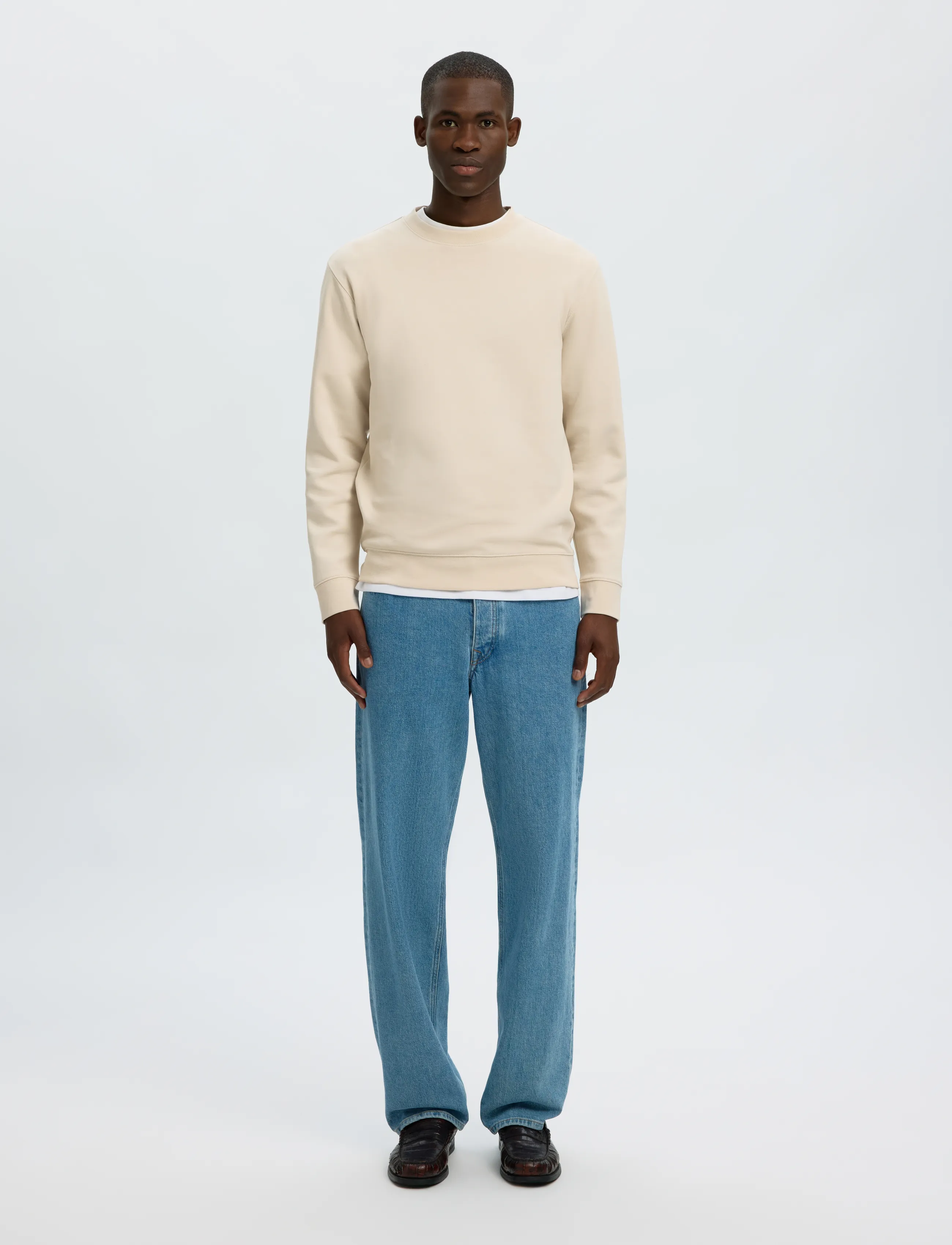 Selected - SLMTOM SOFT CREW NECK SWEAT NOOS - sweatshirts - oatmeal - 3