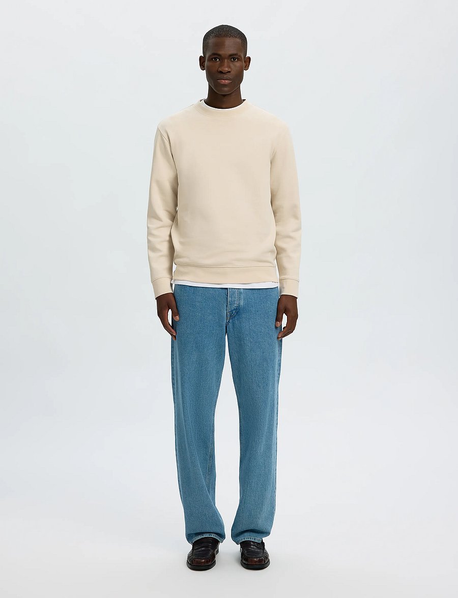 Selected - SLMTOM SOFT CREW NECK SWEAT NOOS - sweatshirts - oatmeal - 3