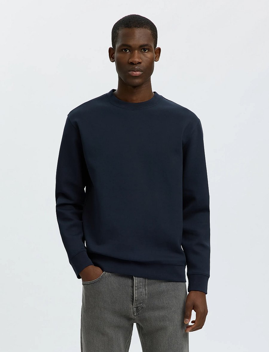 Selected - SLMTOM SOFT CREW NECK SWEAT NOOS - sweatshirts - sky captain - 0
