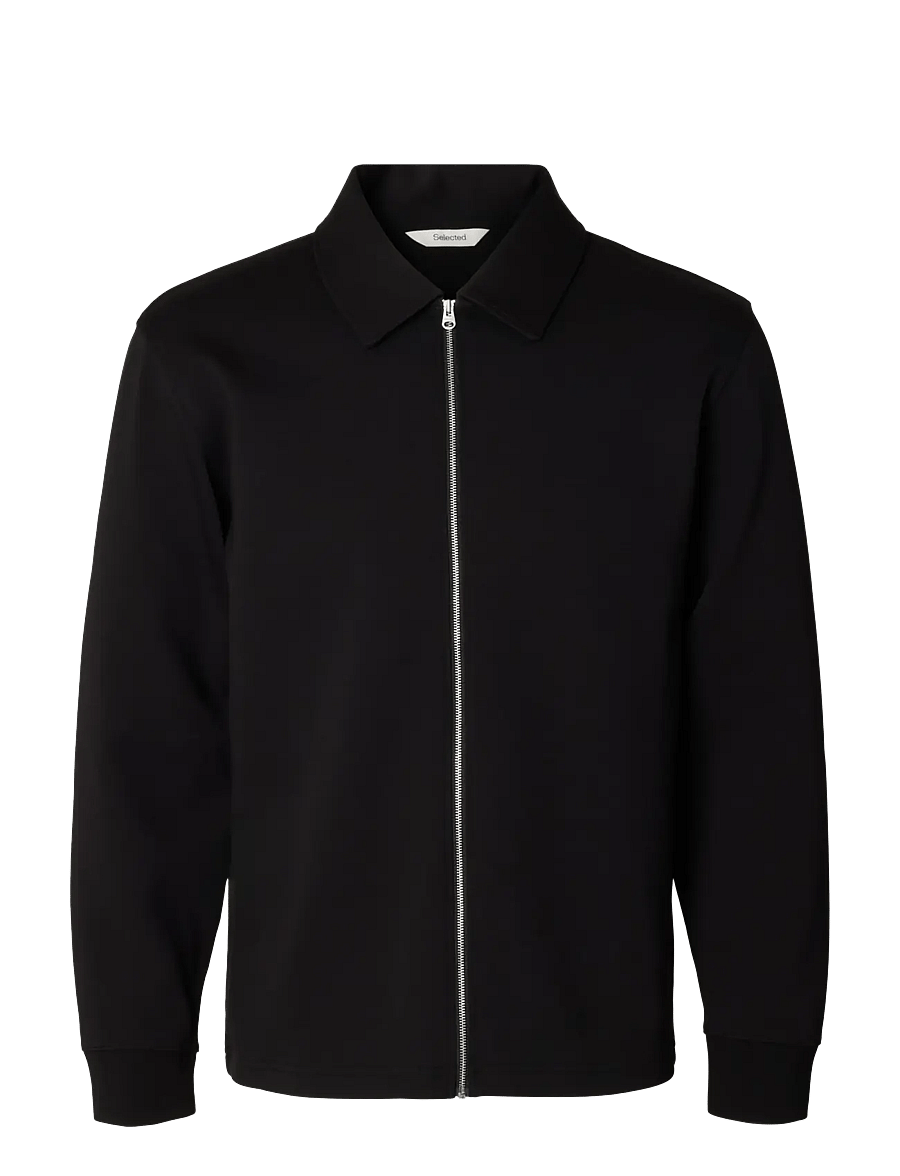 Selected - SLMTOM SOFT FULL ZIP SWEAT NOOS - black - 1