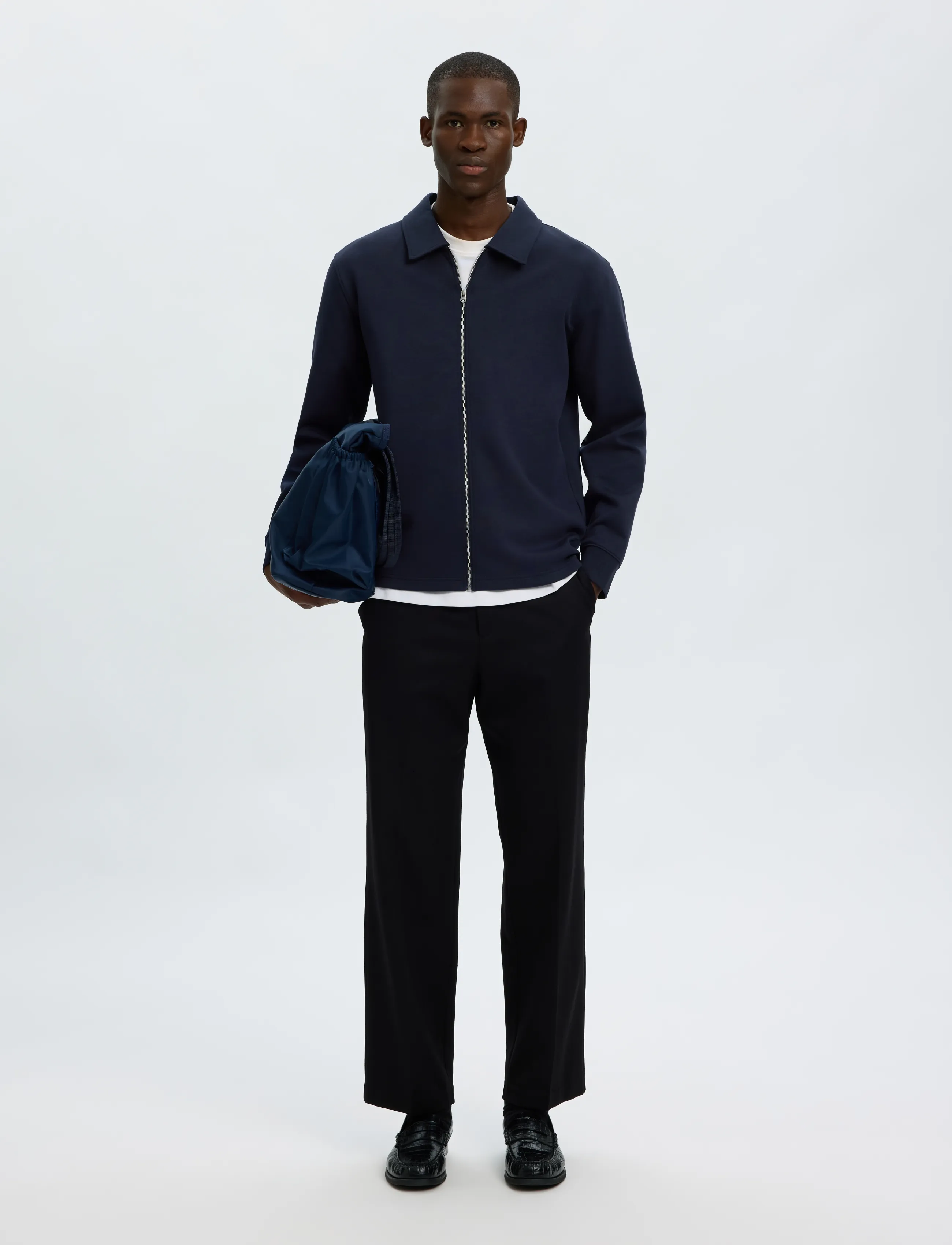 Selected - SLMTOM SOFT FULL ZIP SWEAT NOOS - sky captain - 5