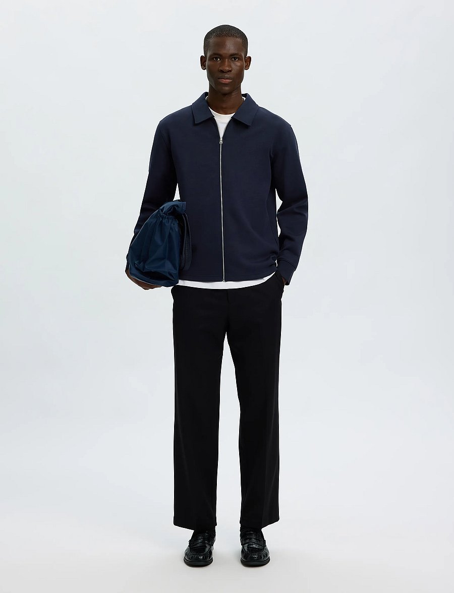 Selected - SLMTOM SOFT FULL ZIP SWEAT NOOS - sky captain - 5
