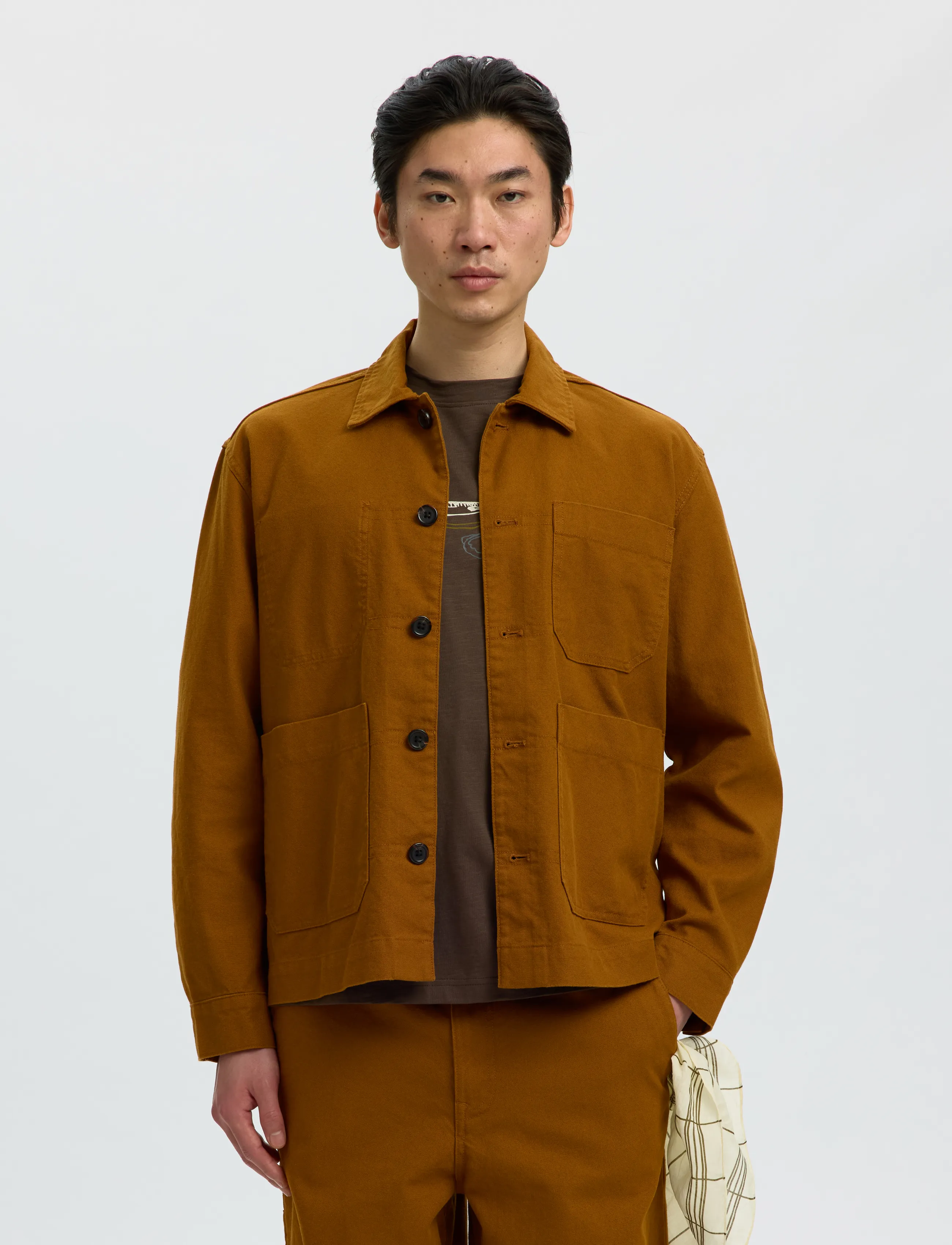 Selected SLM-RELAXED KAY DOMESTIC WORKWEAR JACKET - Jackor - MONKS ROBE / brown
