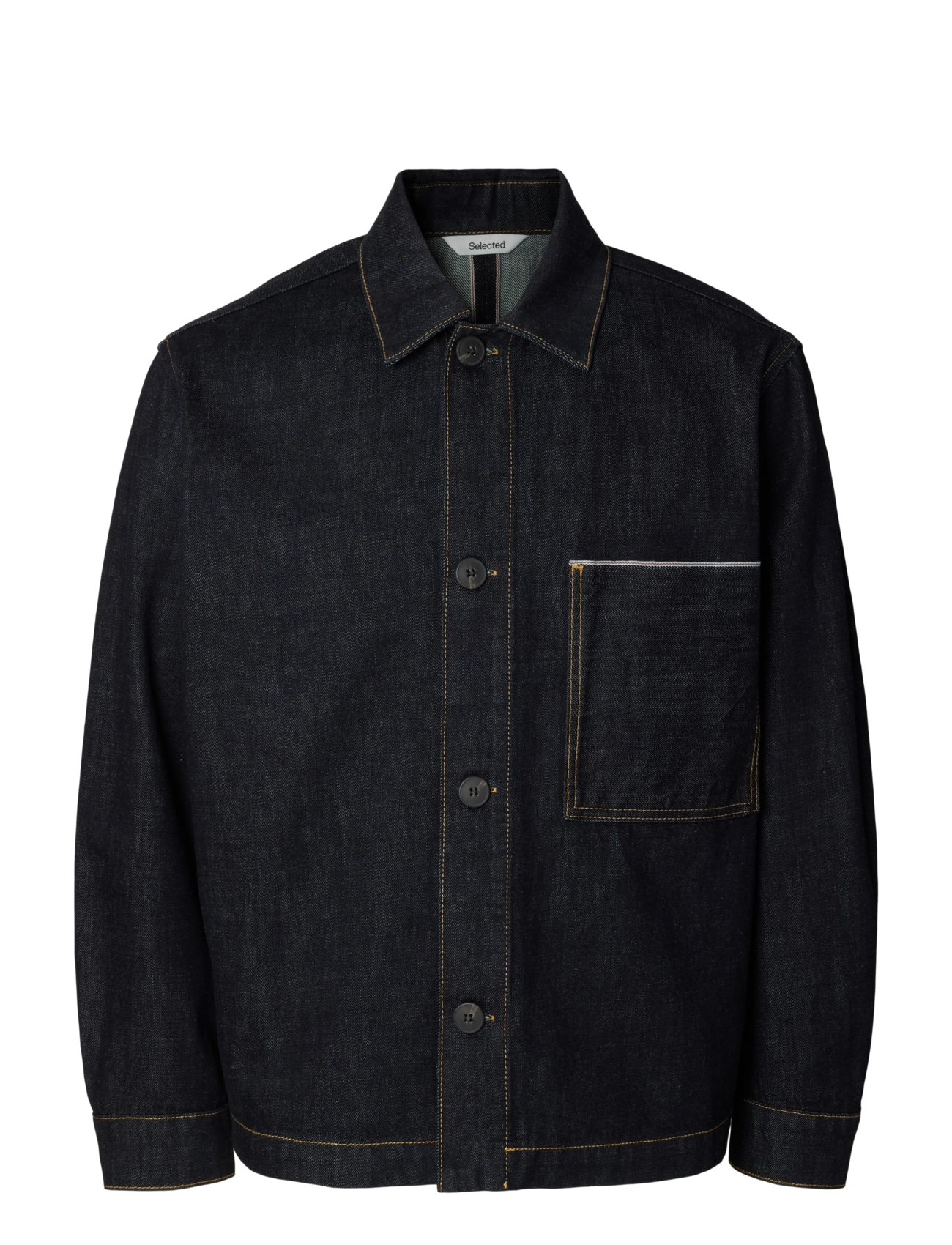 Selected Slmregular Joe Selvedge 804 Db Jacket, Mænd, Selvedge Denim Jakke, Navy, Str: L