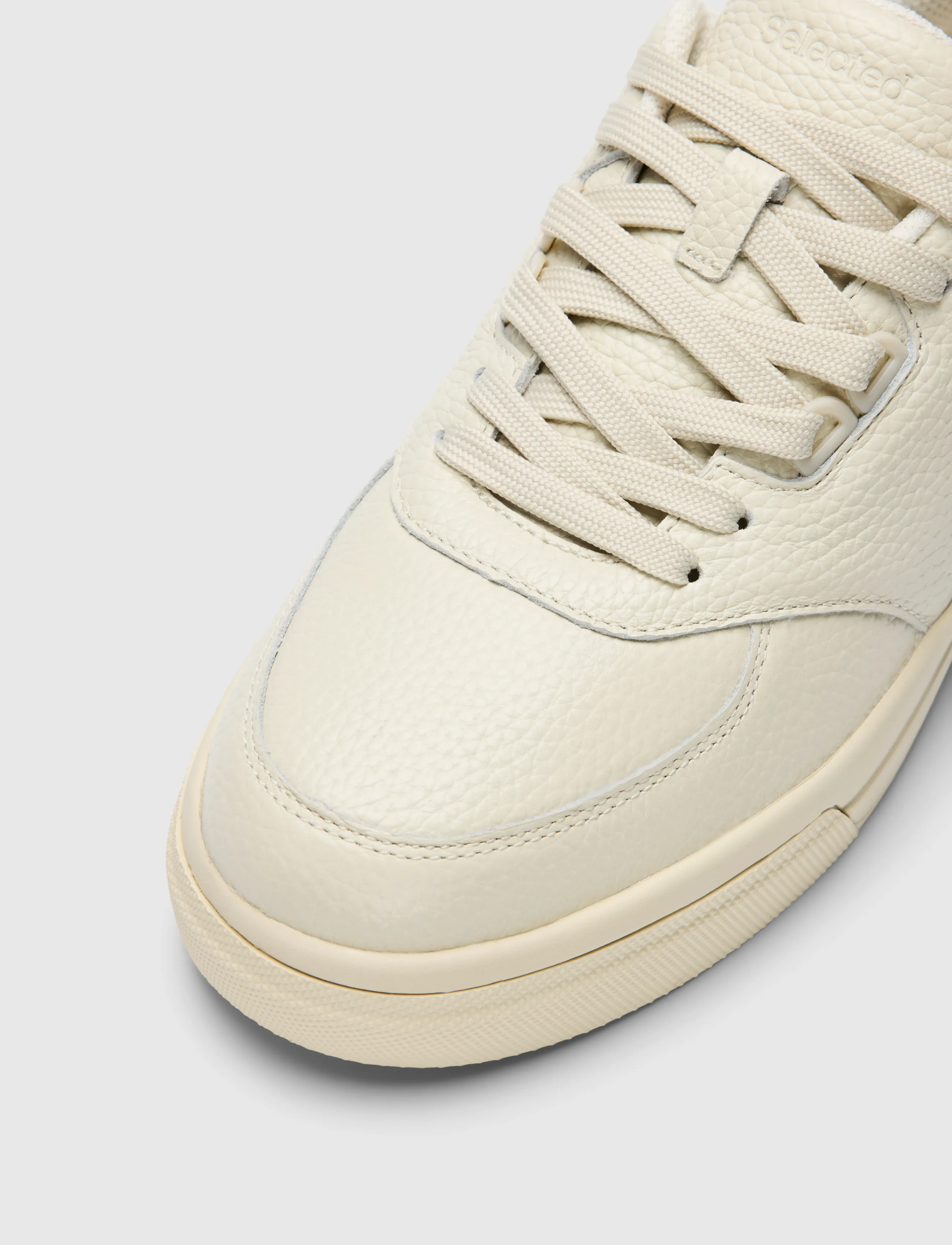 Selected - SLMDAVE LEATHER SNEAKER - low tops - white - 3