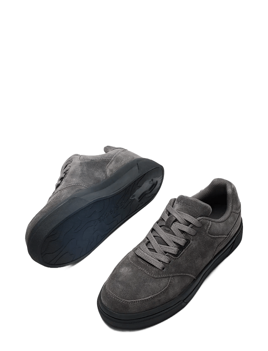 Selected - SLMDAVE SUEDE SNEAKER - dark grey - 1