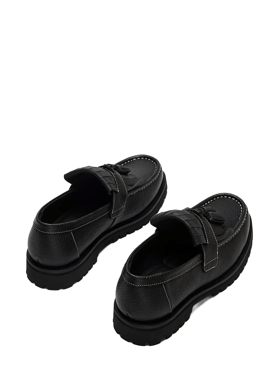 Selected - SLMHOLGER LEATHER KILTIE TASSEL LOAFER - shop efter anledning - black - 1