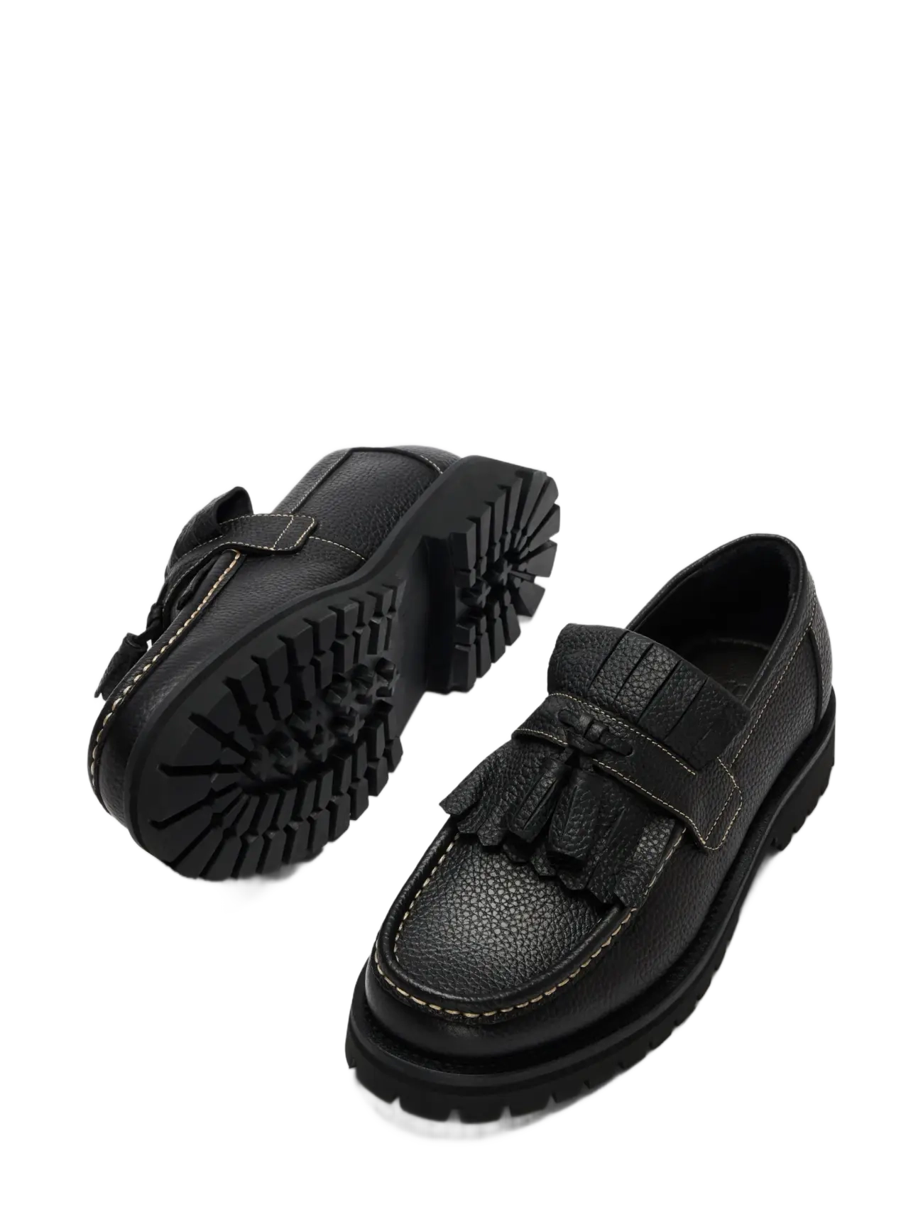 Selected - SLMHOLGER LEATHER KILTIE TASSEL LOAFER - black - 2