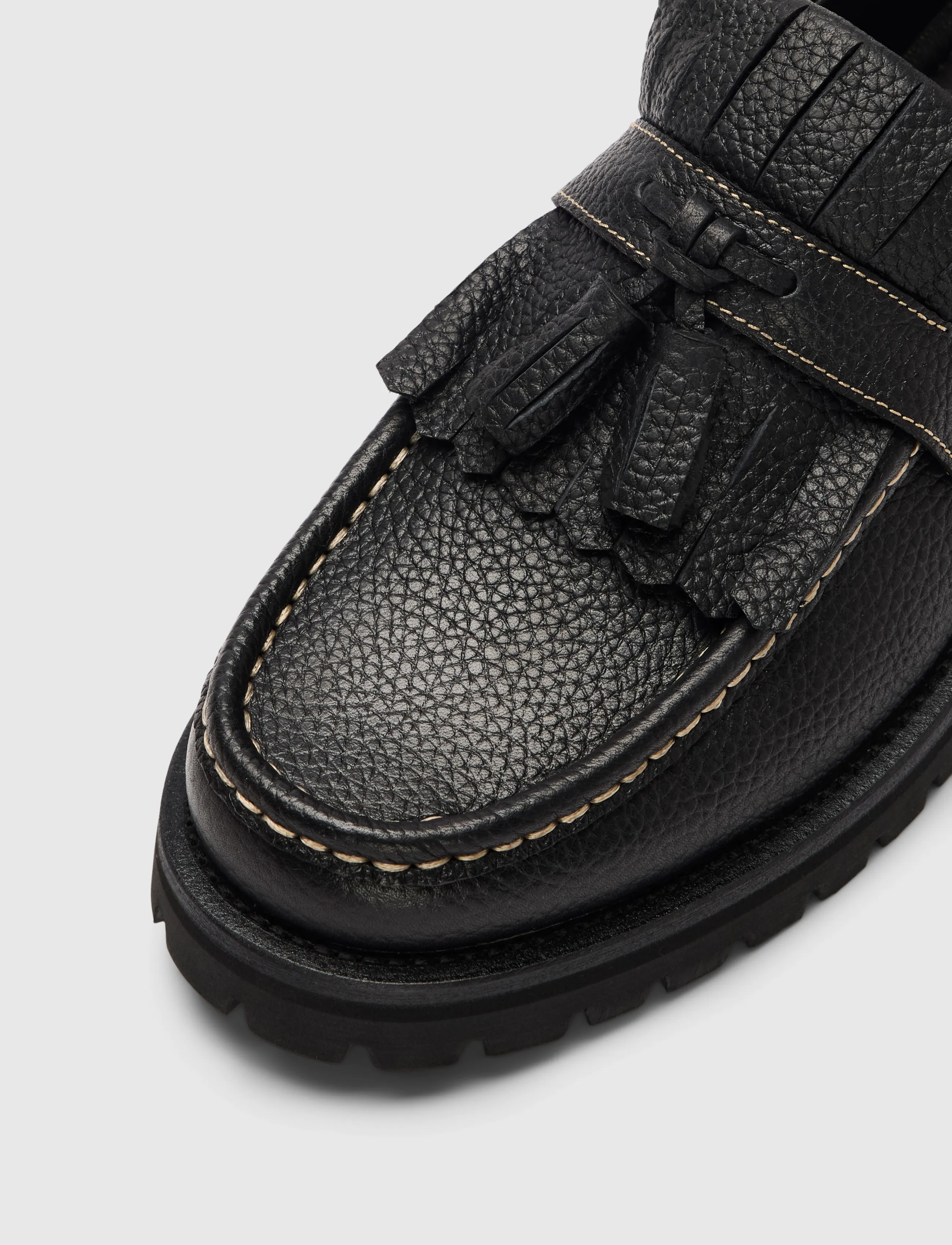 Selected - SLMHOLGER LEATHER KILTIE TASSEL LOAFER - black - 3