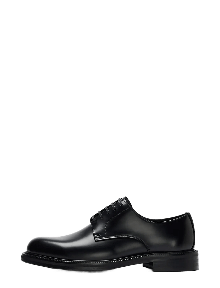 Selected - SLMBOBBY LEATHER DERBY SHOE NOOS - black - 0