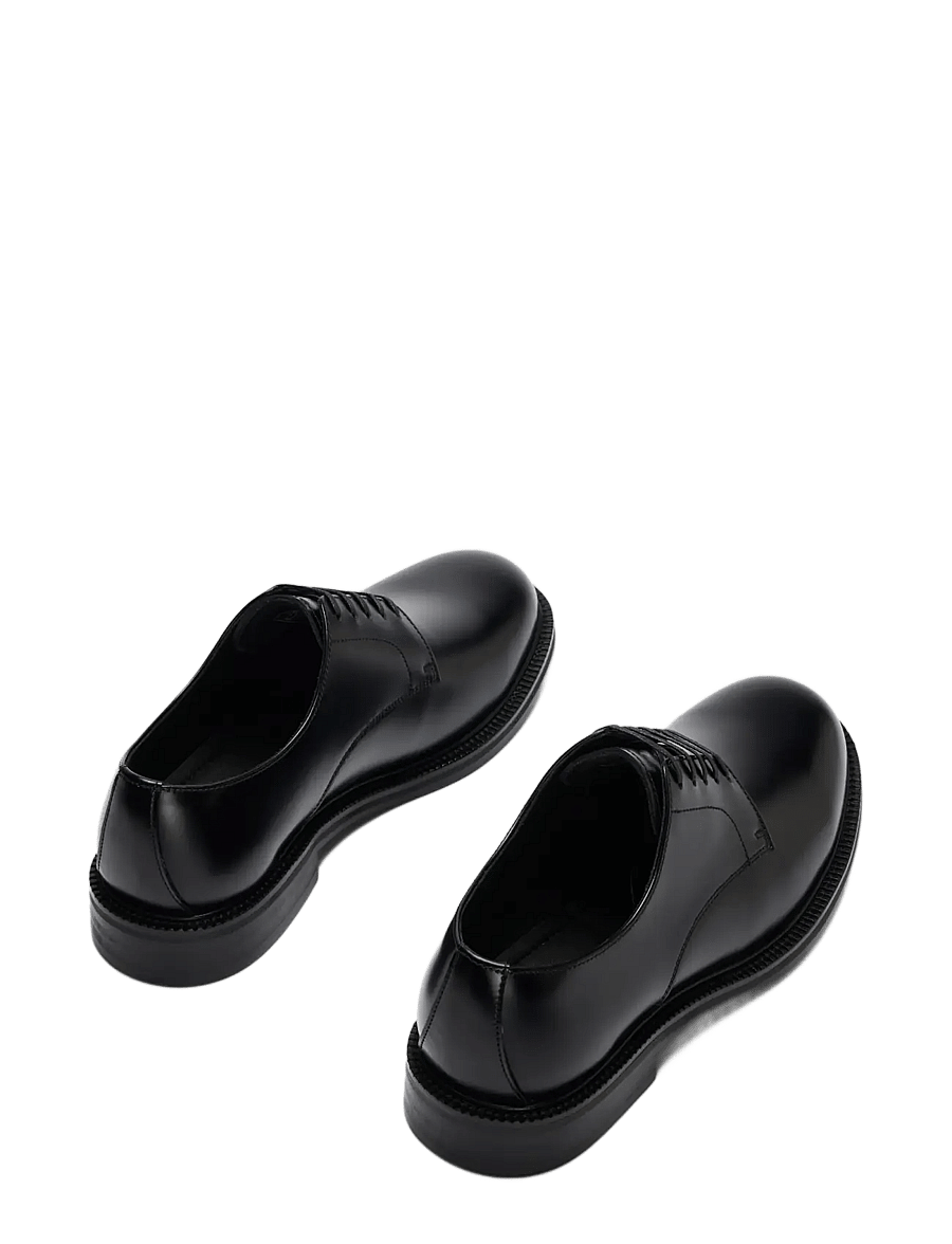 Selected - SLMBOBBY LEATHER DERBY SHOE NOOS - black - 2