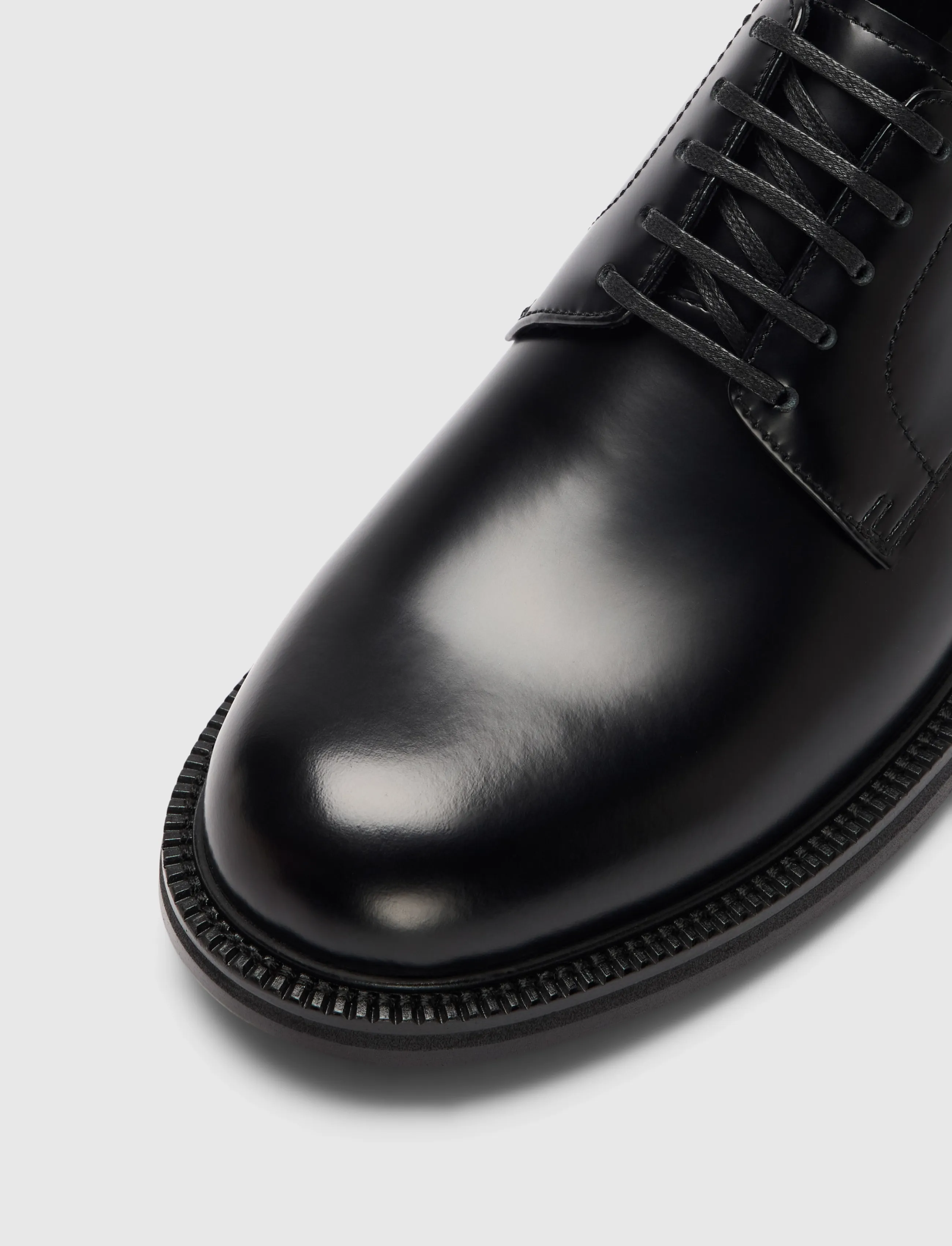 Selected - SLMBOBBY LEATHER DERBY SHOE NOOS - black - 3