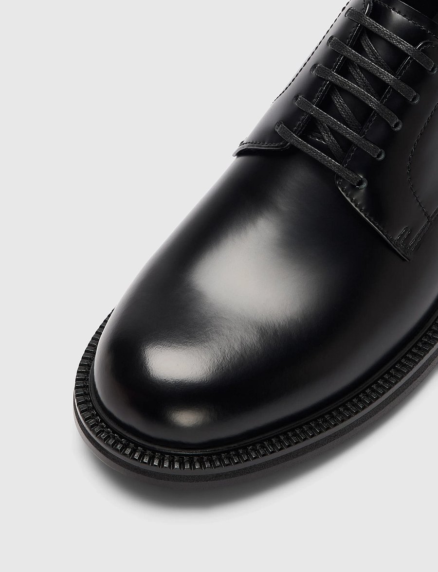 Selected - SLMBOBBY LEATHER DERBY SHOE NOOS - black - 3