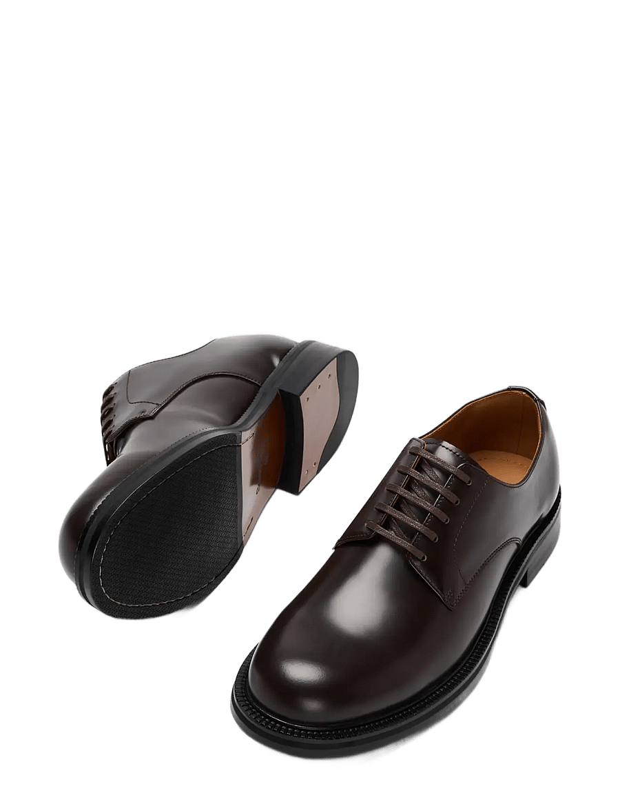 Selected - SLMBOBBY LEATHER DERBY SHOE NOOS - derby-schuhe - demitasse - 2