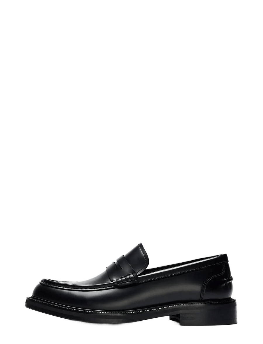 Selected - SLMBOBBY LEATHER PENNY LOAFER NOOS - lackskor - black - 0