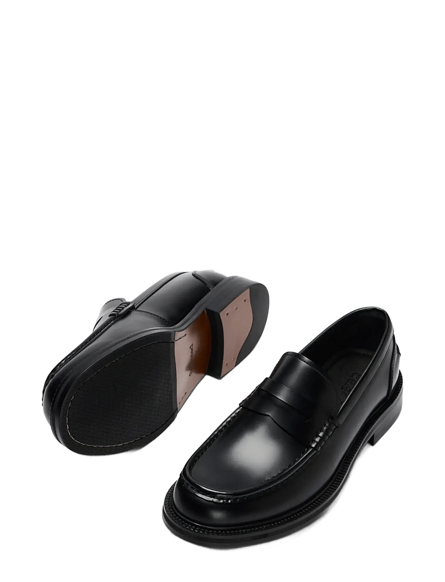 Selected - SLMBOBBY LEATHER PENNY LOAFER NOOS - lackskor - black - 1