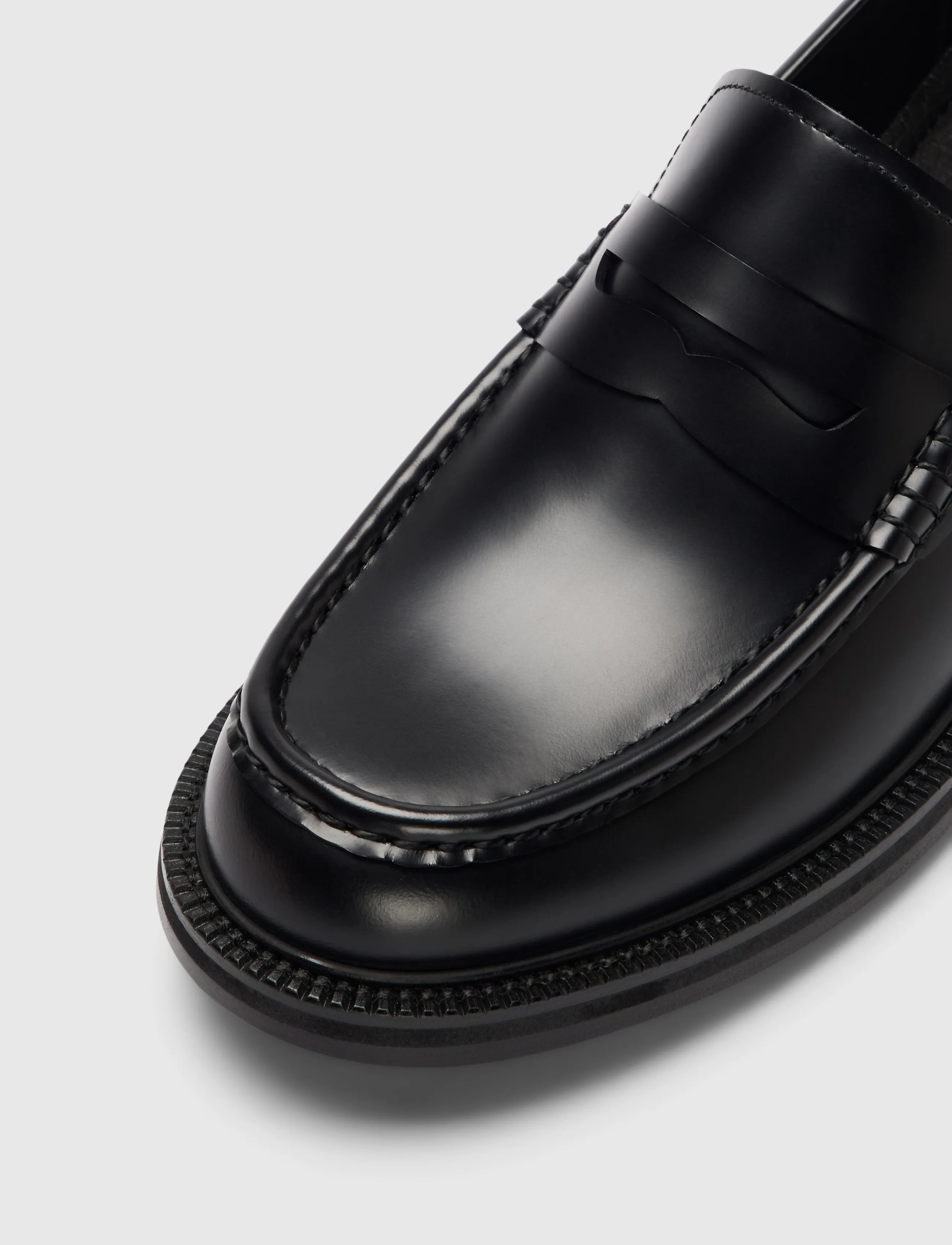 Selected - SLMBOBBY LEATHER PENNY LOAFER NOOS - lackskor - black - 3