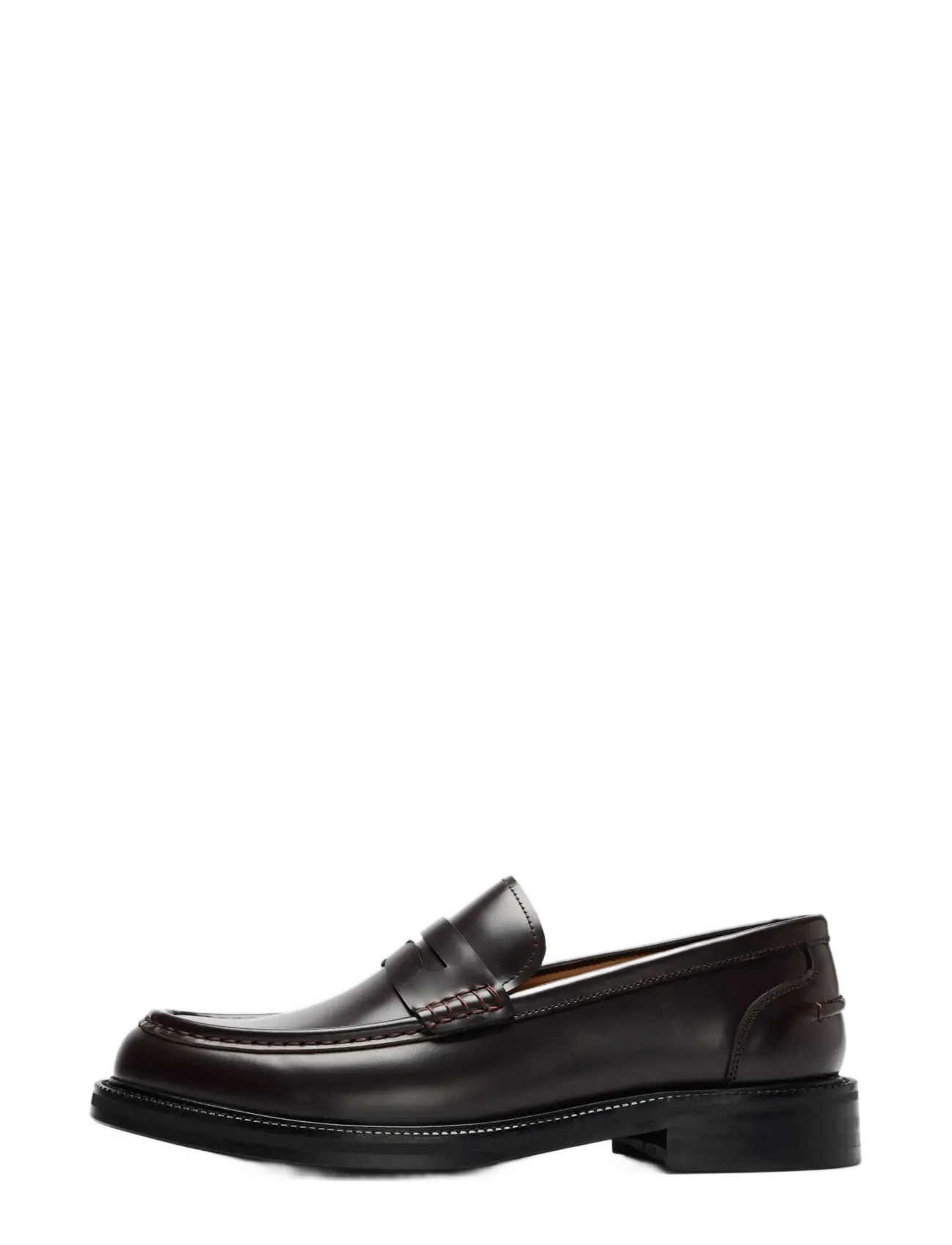 Selected SLMBOBBY LEATHER PENNY LOAFER NOOS - Lakknahast kingad - DEMITASSE / brown
