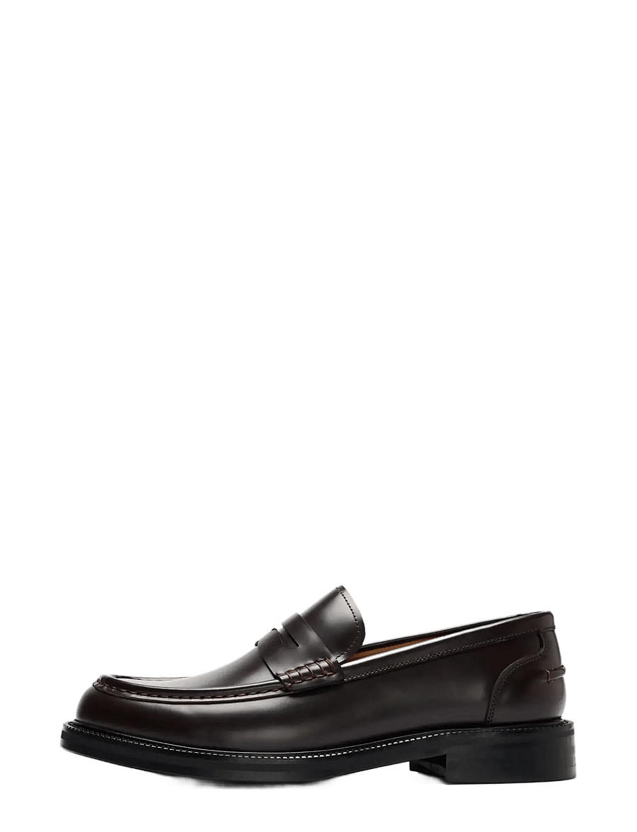 Selected - SLMBOBBY LEATHER PENNY LOAFER NOOS - demitasse - 0