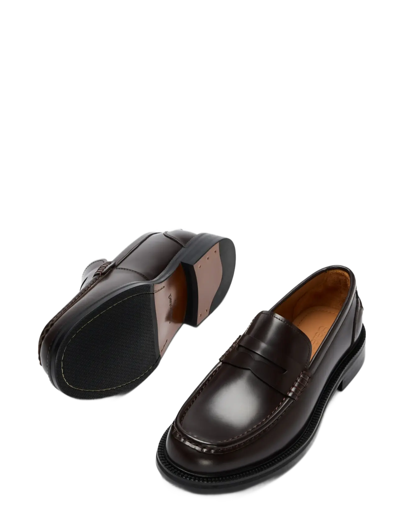 Selected - SLMBOBBY LEATHER PENNY LOAFER NOOS - laksko - demitasse - 1