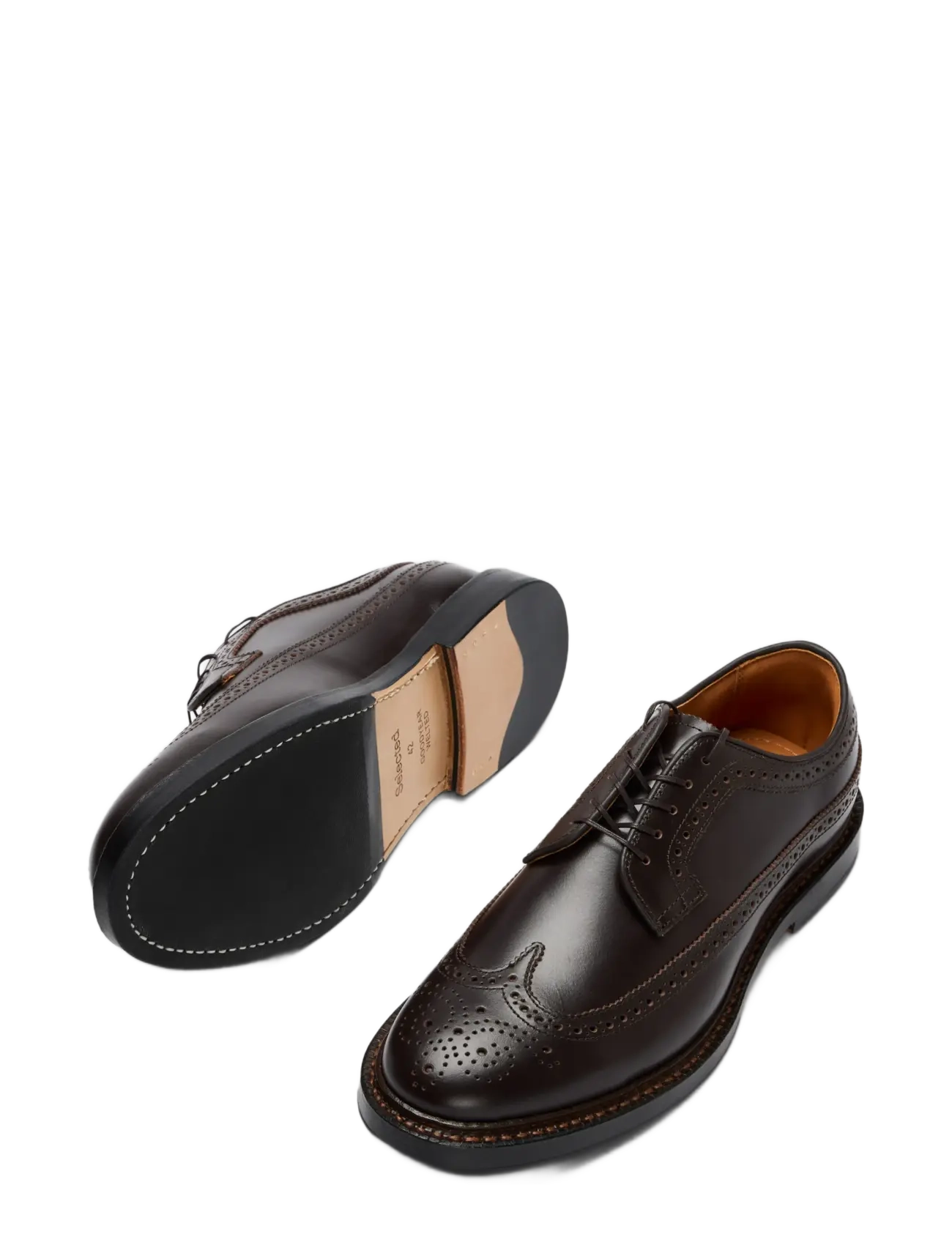 Selected - SLMANDREW LEATHER FULL BROGUE SHOE - demitasse - 1