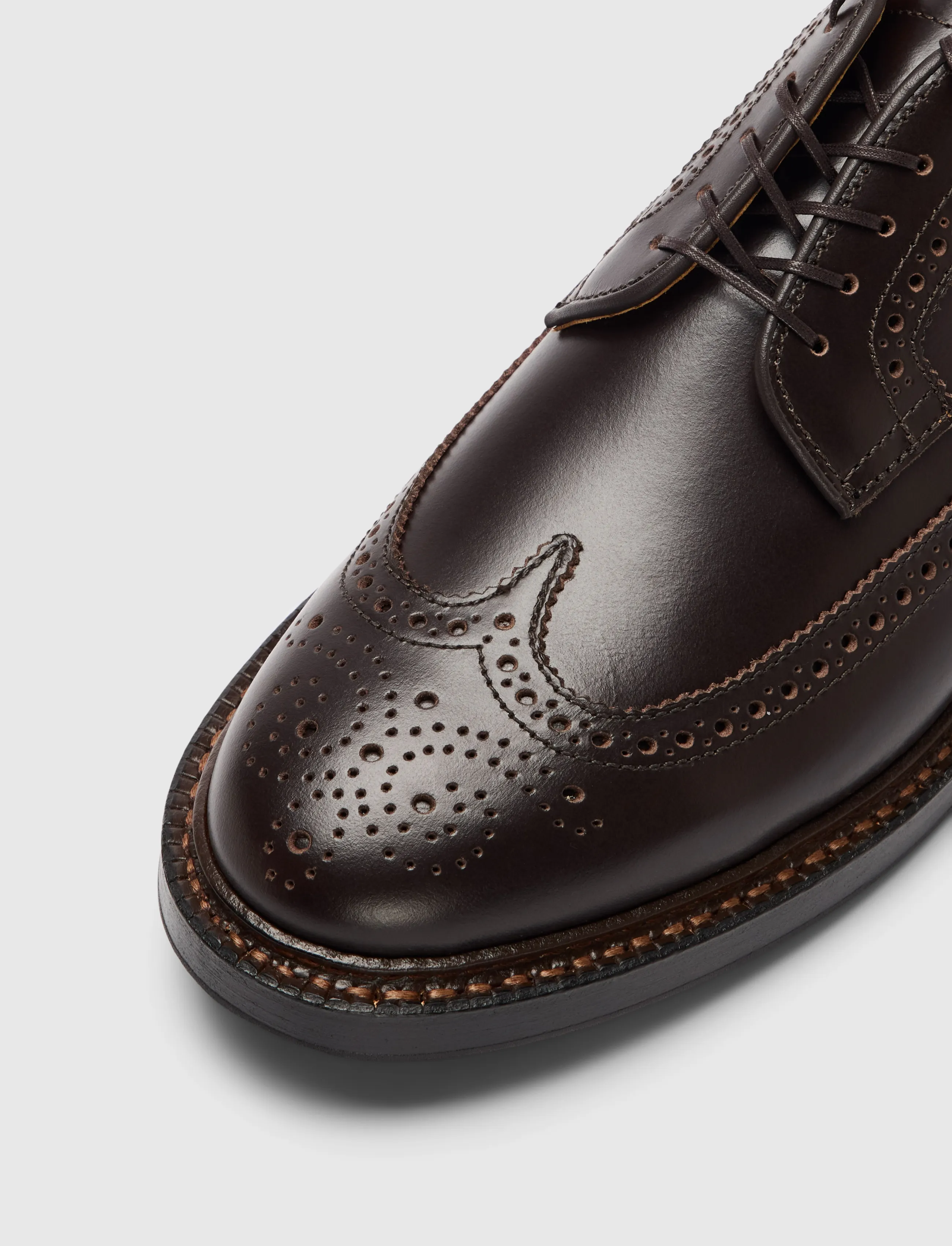 Selected - SLMANDREW LEATHER FULL BROGUE SHOE - demitasse - 3