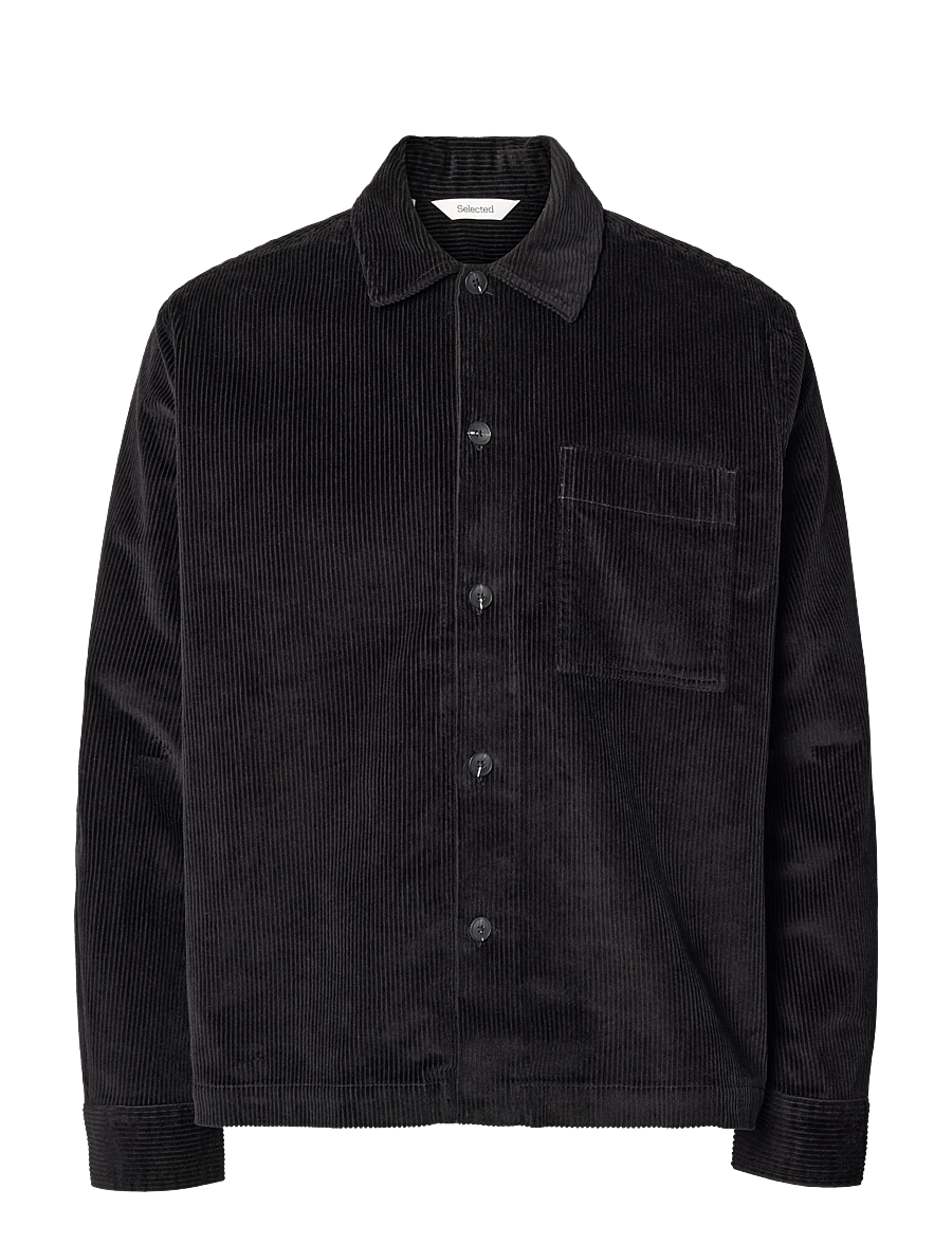 Selected - SLMOTTO-KRIS CORD OVERSHIRT NOOS - black - 1