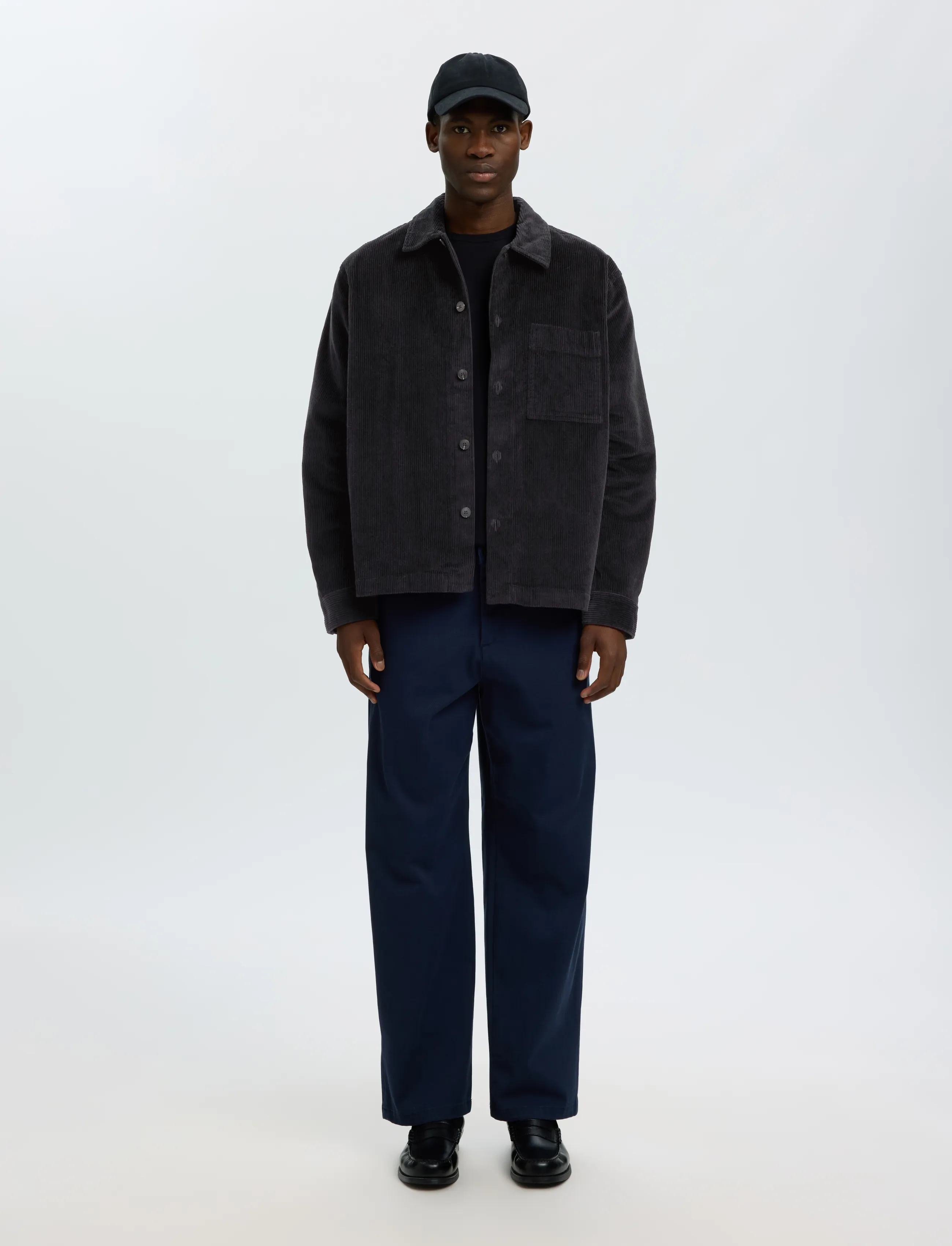 Selected - SLMOTTO-KRIS CORD OVERSHIRT NOOS - black - 3