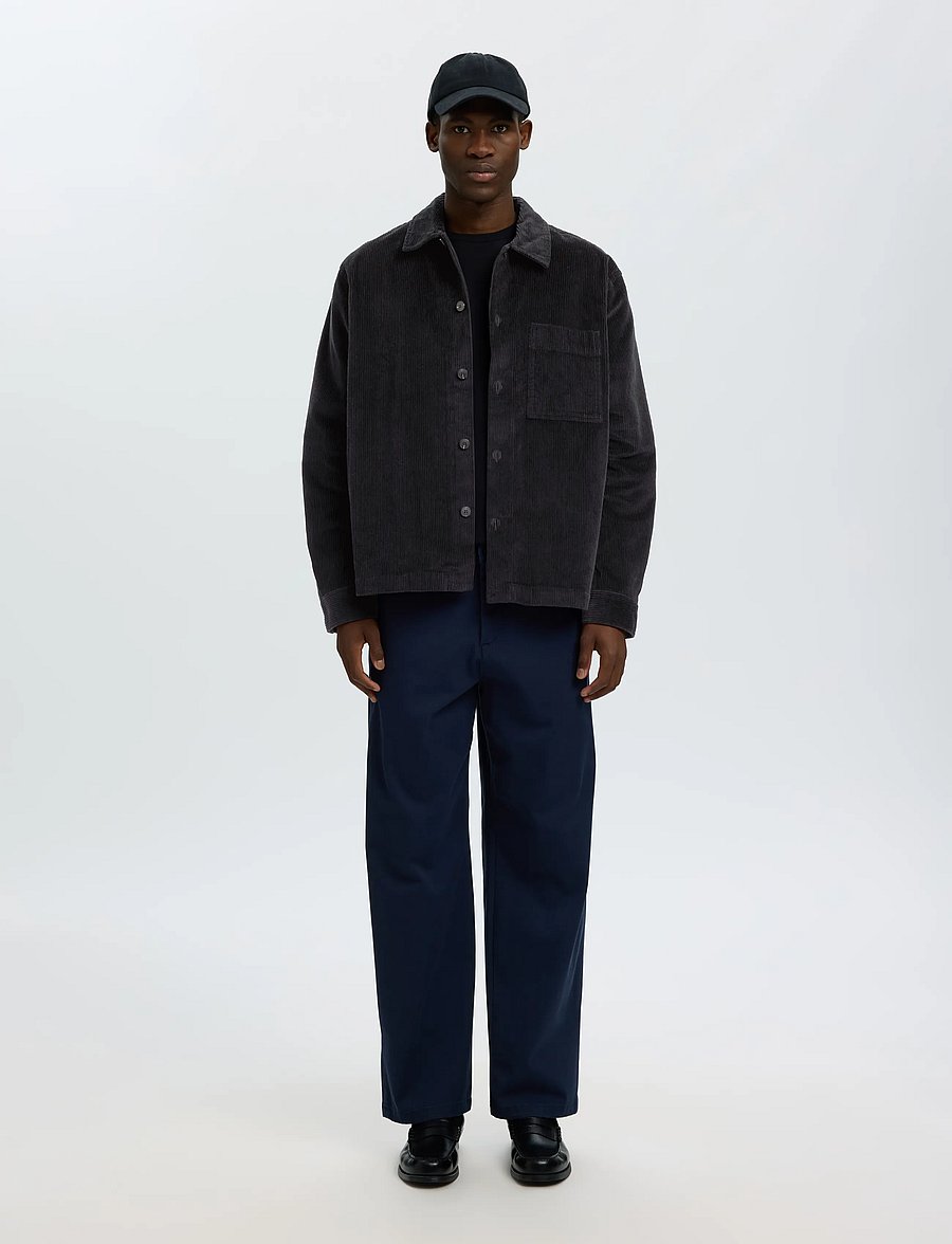 Selected - SLMOTTO-KRIS CORD OVERSHIRT NOOS - black - 3