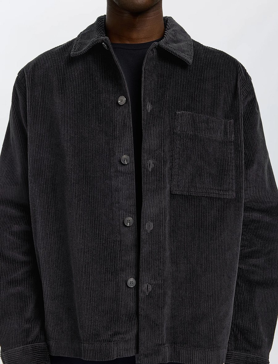 Selected - SLMOTTO-KRIS CORD OVERSHIRT NOOS - black - 4