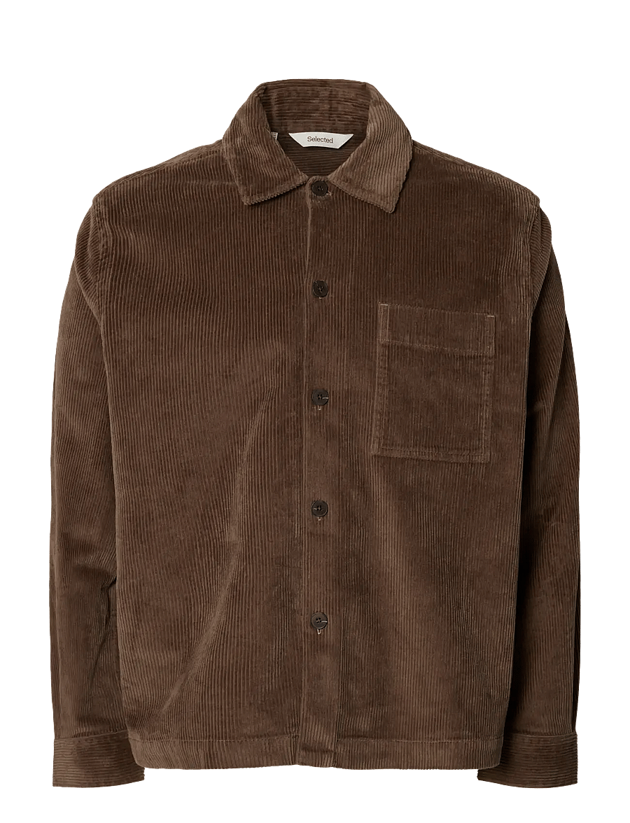 Selected - SLMOTTO KRIS CORD OVERSHIRT NOOS - Überhemden - chocolate chip - 1