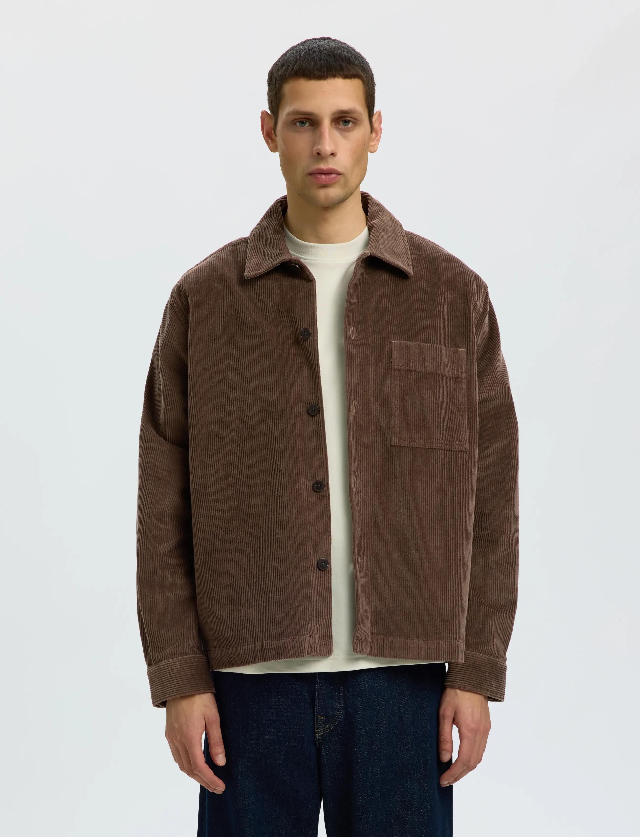 Selected SLMOTTO KRIS CORD OVERSHIRT NOOS - Selected - CHOCOLATE CHIP / brown