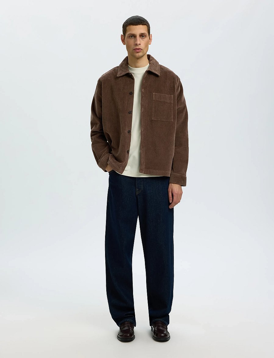 Selected - SLMOTTO KRIS CORD OVERSHIRT NOOS - Überhemden - chocolate chip - 3
