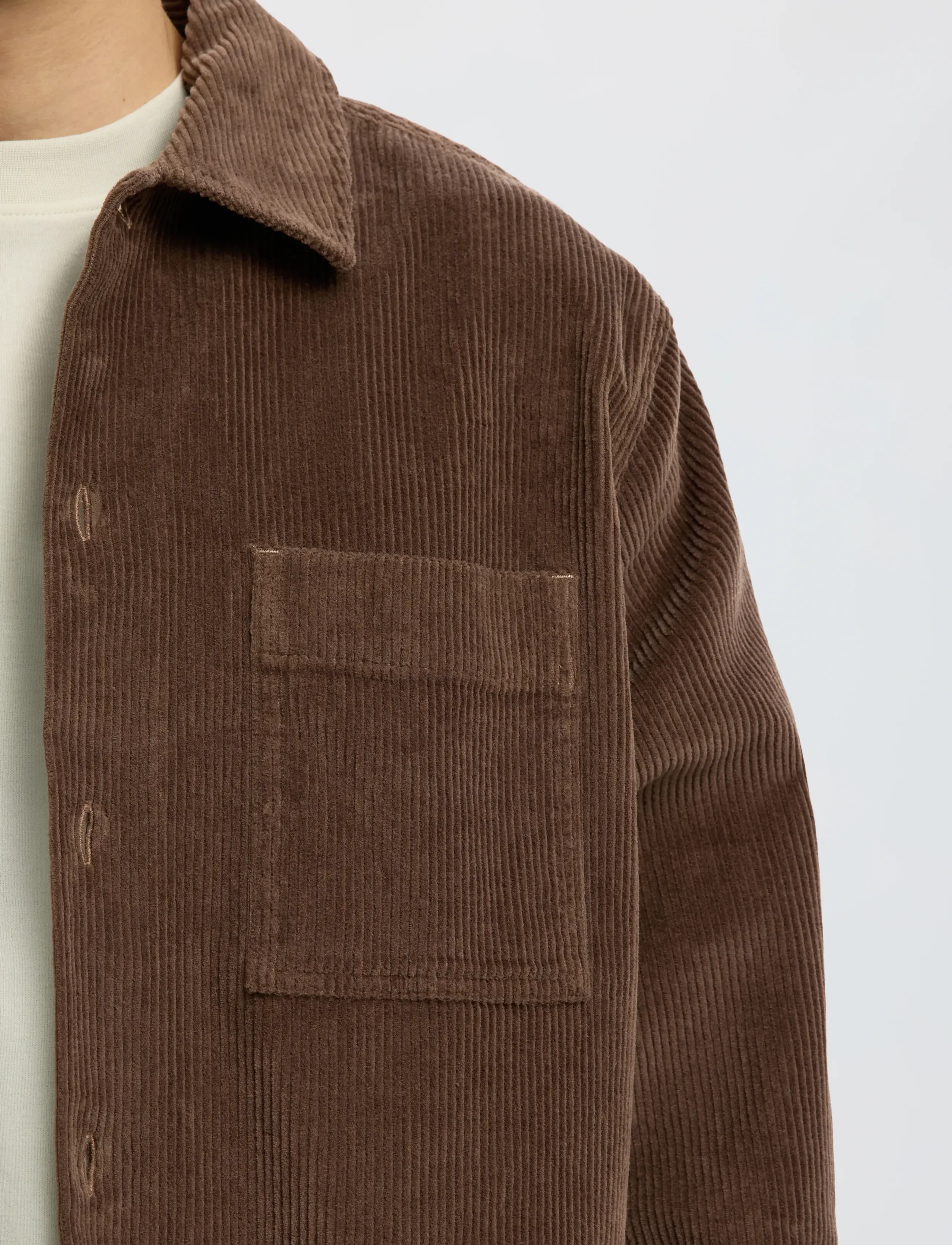 Selected - SLMOTTO KRIS CORD OVERSHIRT NOOS - Überhemden - chocolate chip - 4