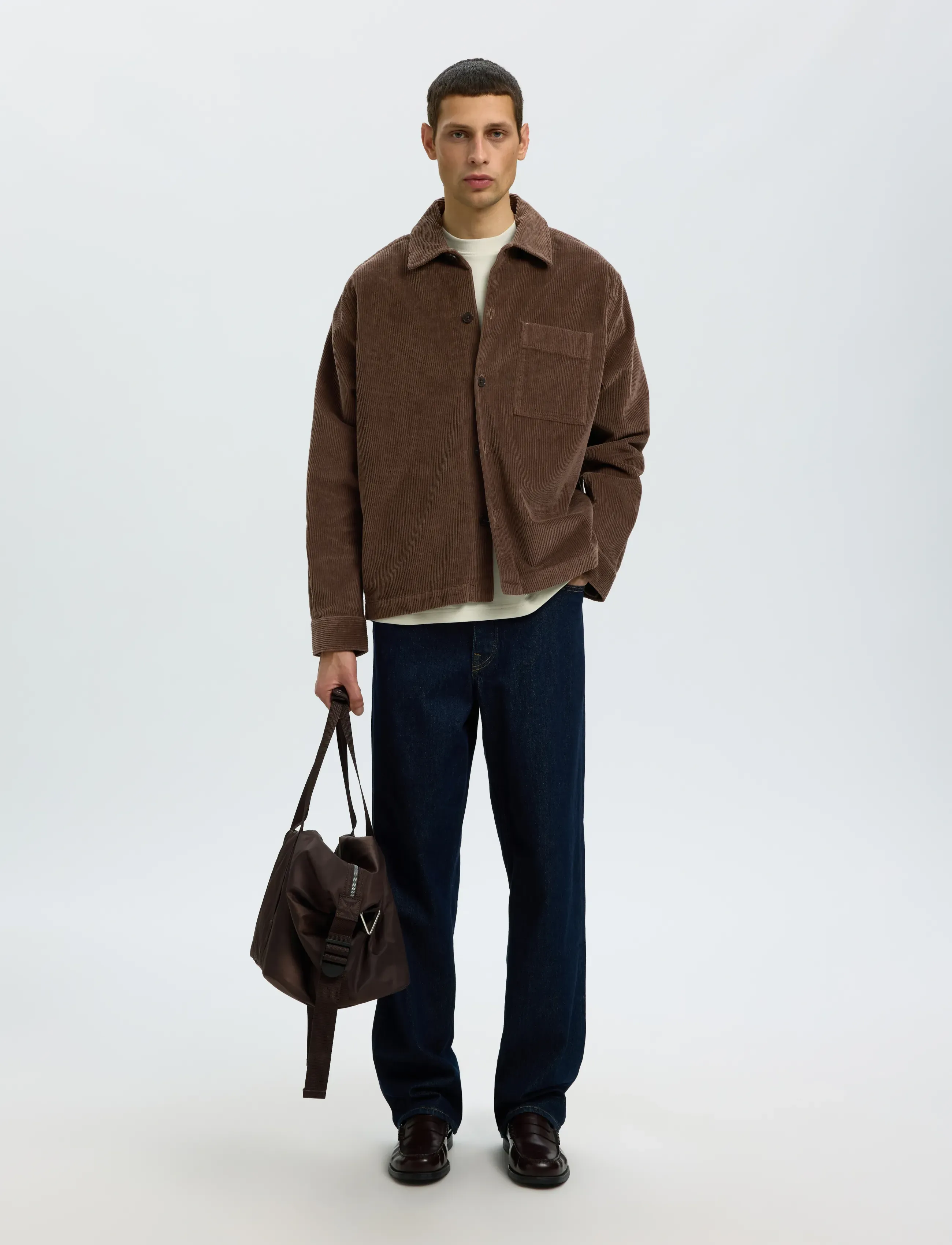 Selected - SLMOTTO KRIS CORD OVERSHIRT NOOS - Überhemden - chocolate chip - 5