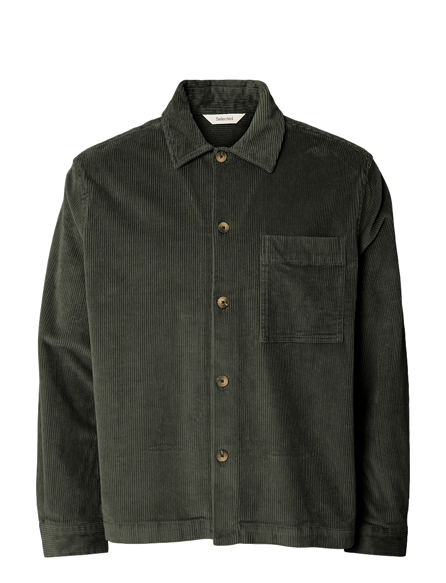 Selected - SLMOTTO KRIS CORD OVERSHIRT NOOS - Überhemden - forest night - 1