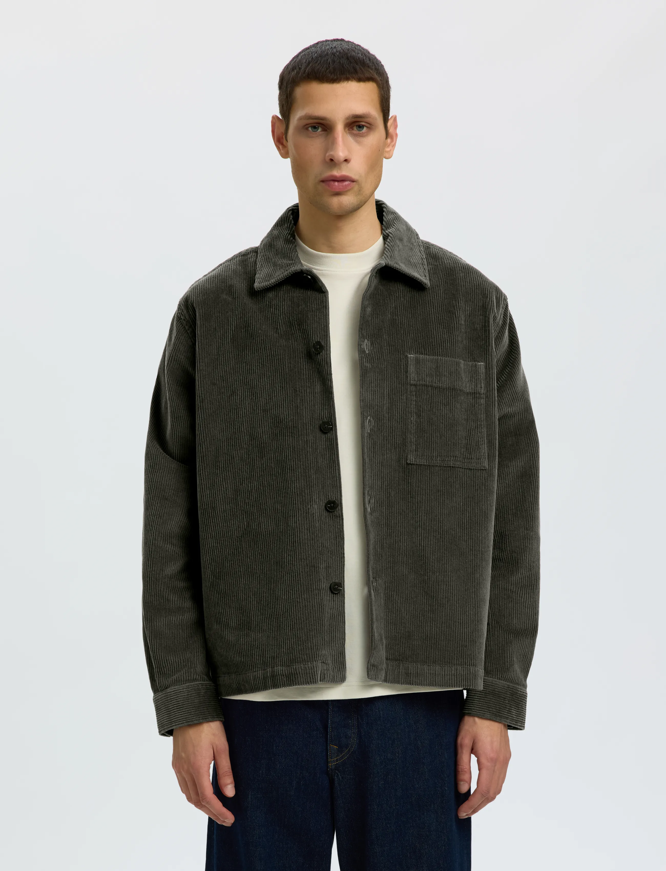 Selected SLMOTTO KRIS CORD OVERSHIRT NOOS - Überhemden - FOREST NIGHT / green