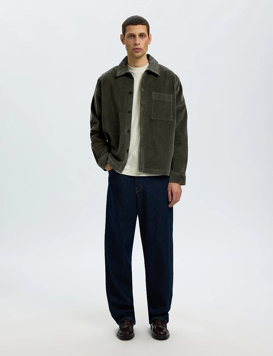Selected - SLMOTTO KRIS CORD OVERSHIRT NOOS - Überhemden - forest night - 3