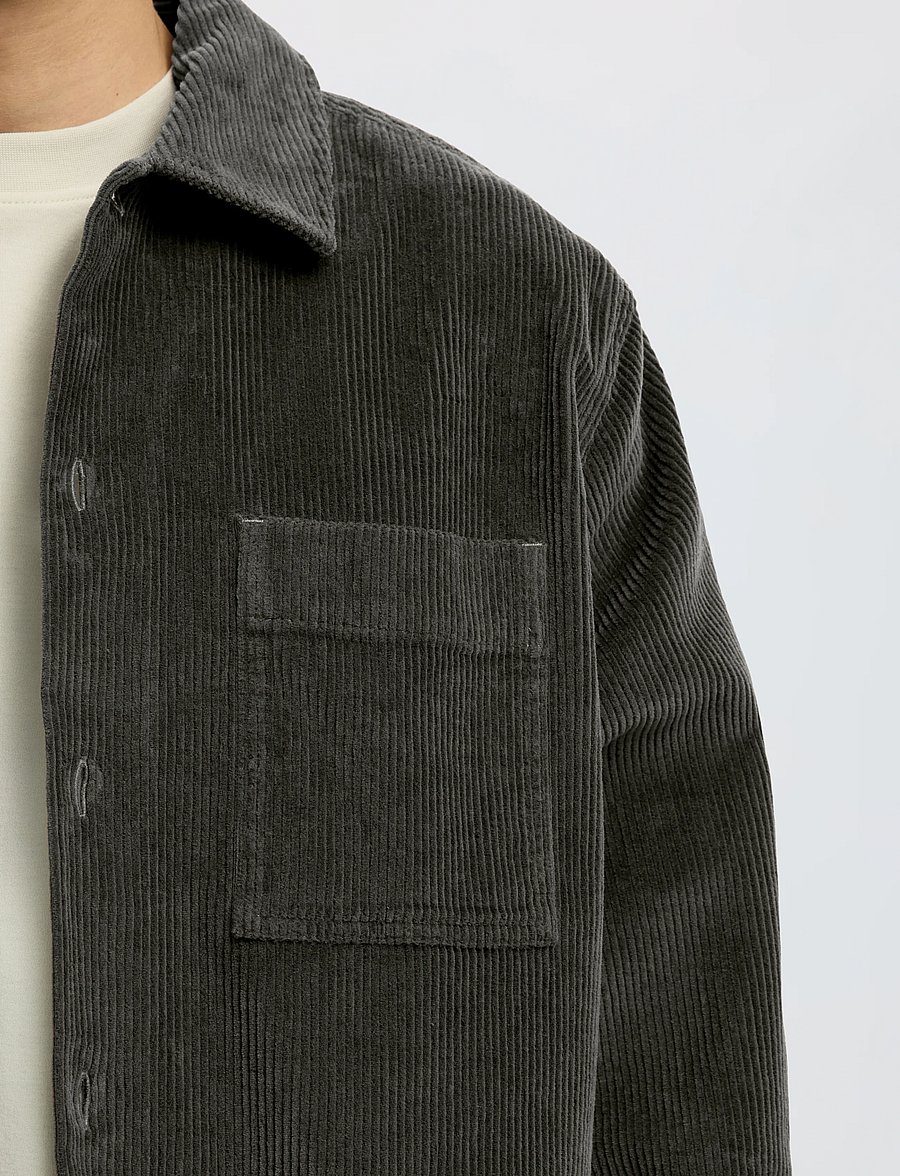 Selected - SLMOTTO KRIS CORD OVERSHIRT NOOS - Überhemden - forest night - 4