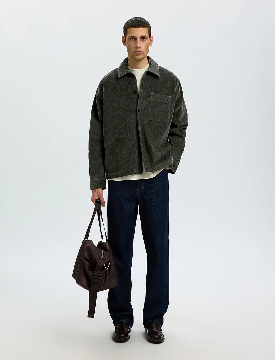 Selected - SLMOTTO KRIS CORD OVERSHIRT NOOS - Überhemden - forest night - 5
