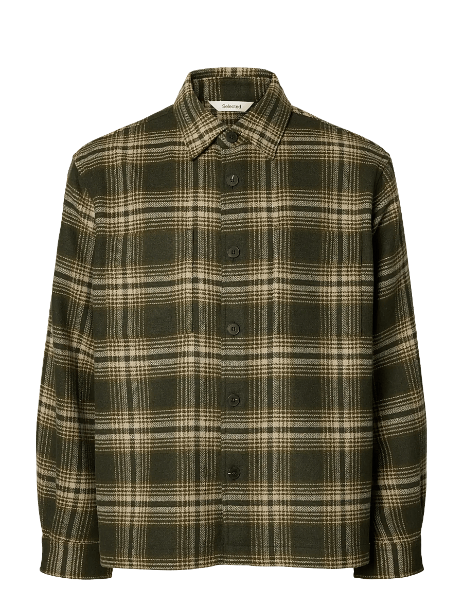 Selected - SLMOLE PABLO WOOL BLEND OVERSHIRT NOOS - jacken - forest night - 1