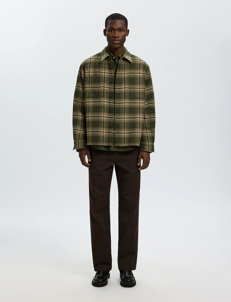 Selected - SLMOLE PABLO WOOL BLEND OVERSHIRT NOOS - jacken - forest night - 3