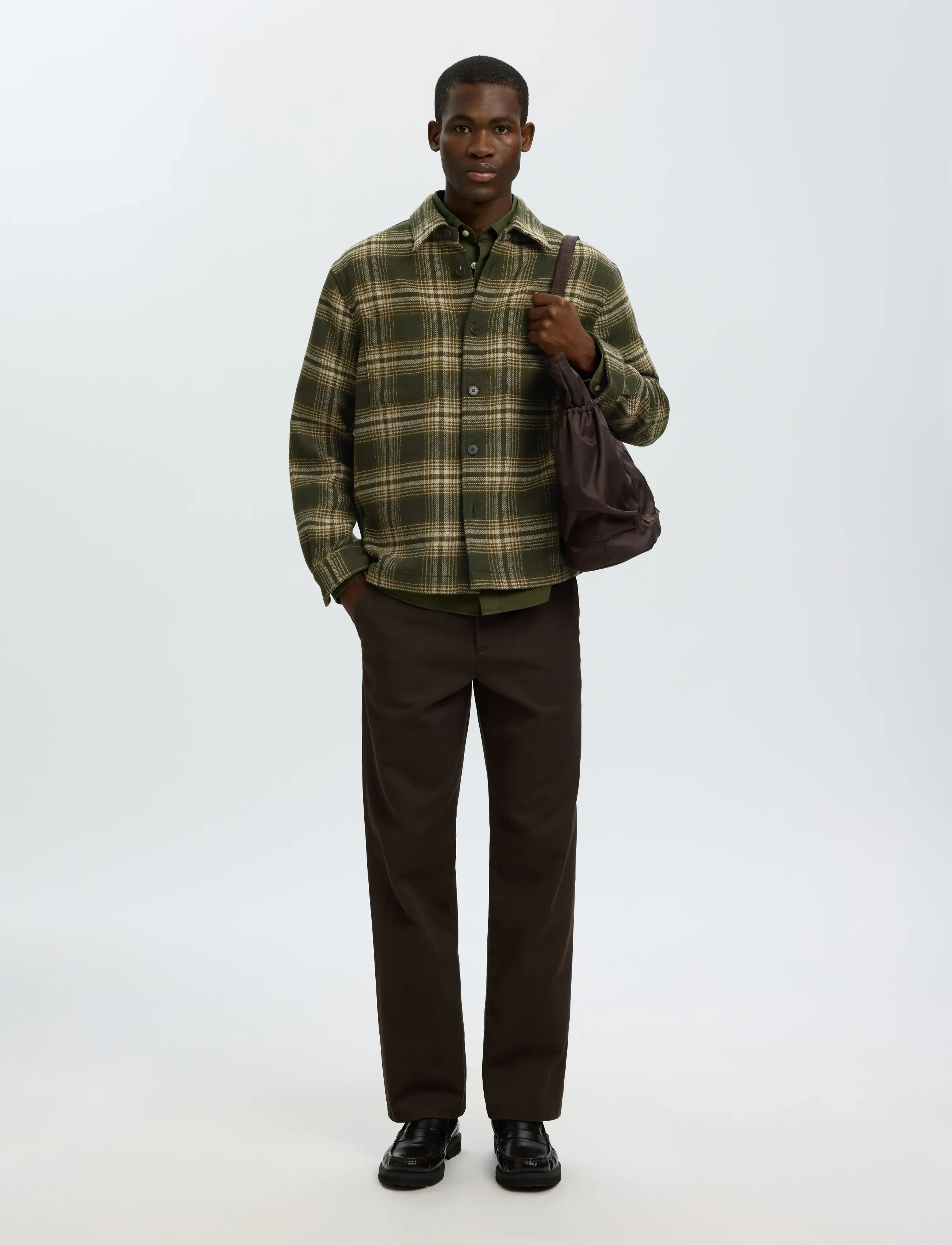 Selected - SLMOLE PABLO WOOL BLEND OVERSHIRT NOOS - jacken - forest night - 5
