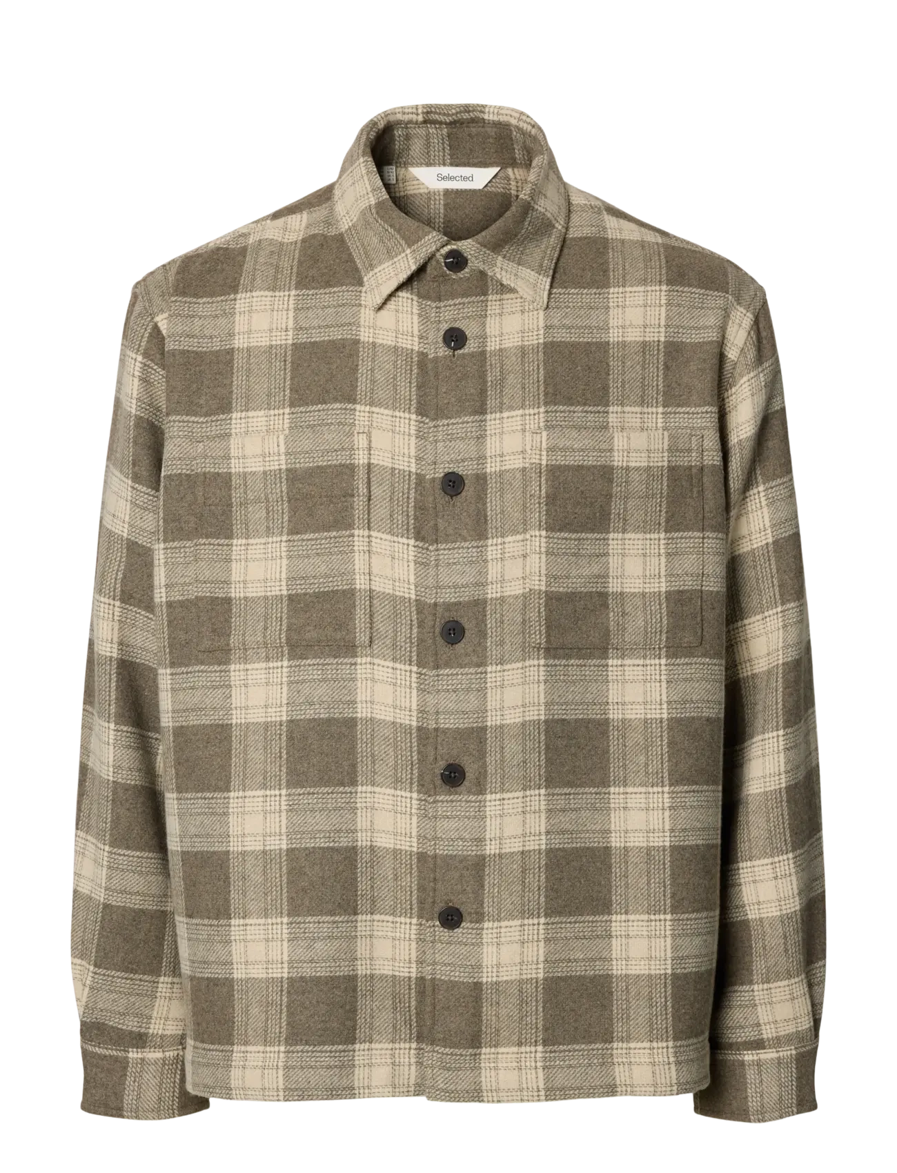 SELECTED Slmole Pablo Wolle Blend Overshirt Noos Beige - M - Herren