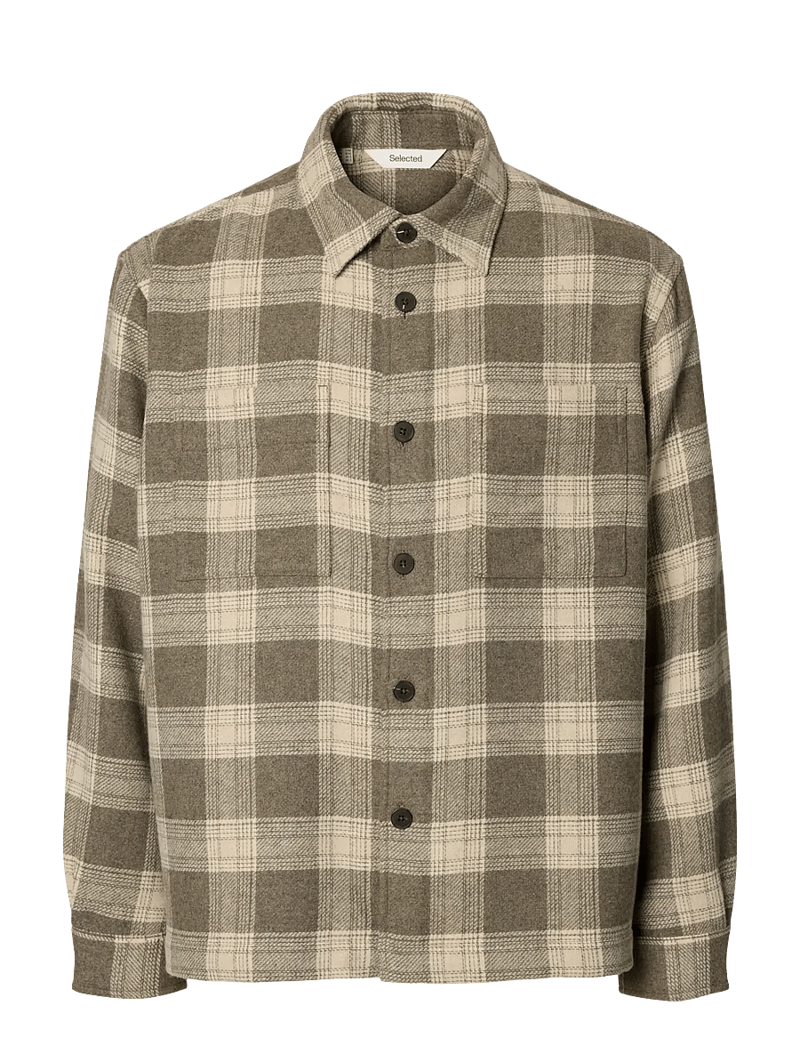 Selected - SLMOLE-PABLO WOOL BLEND OVERSHIRT NOOS - jacken - oatmeal - 1