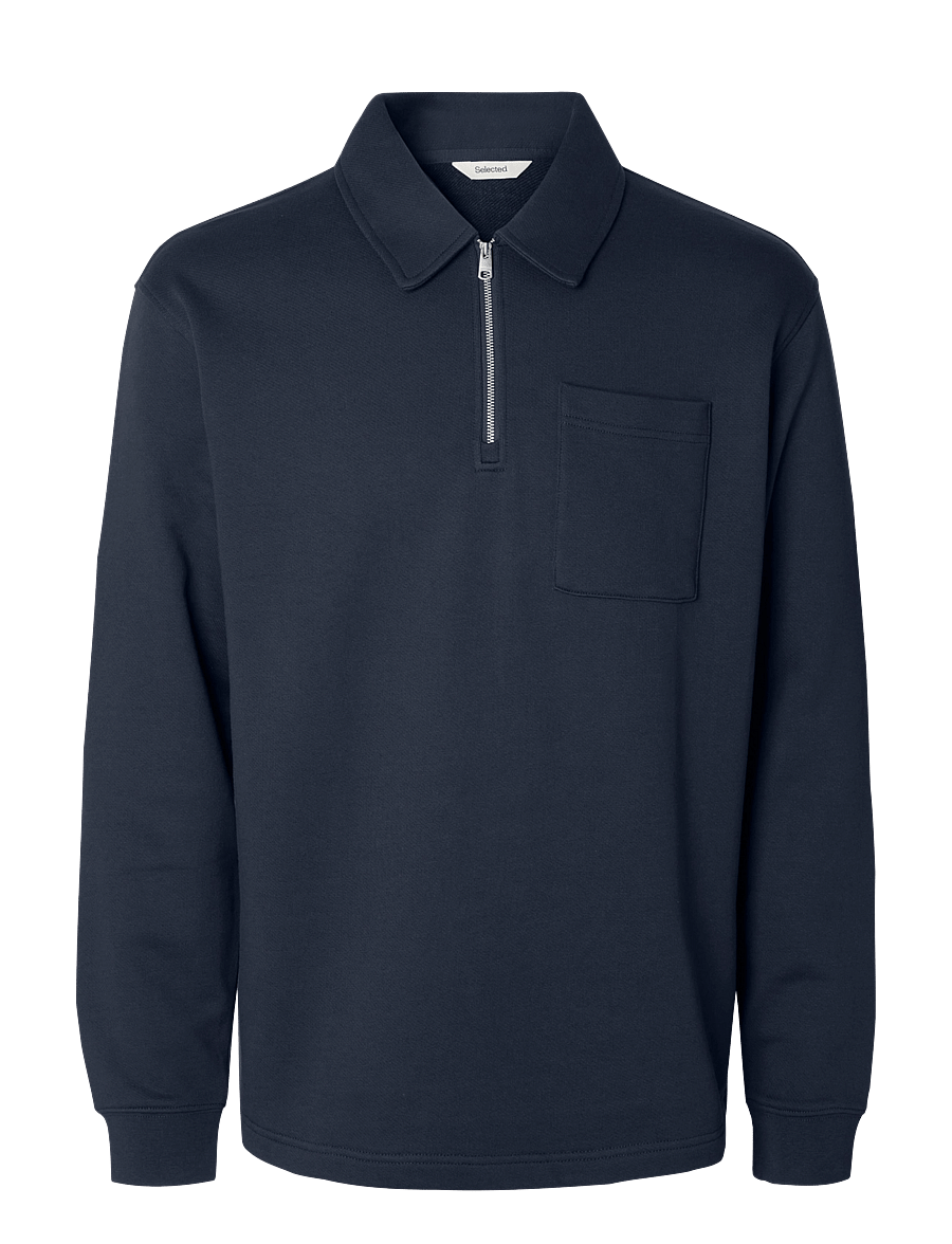 Selected - SLMSCOTT LS HALF ZIP SWEAT - half zip-tröjor - navy blazer - 0