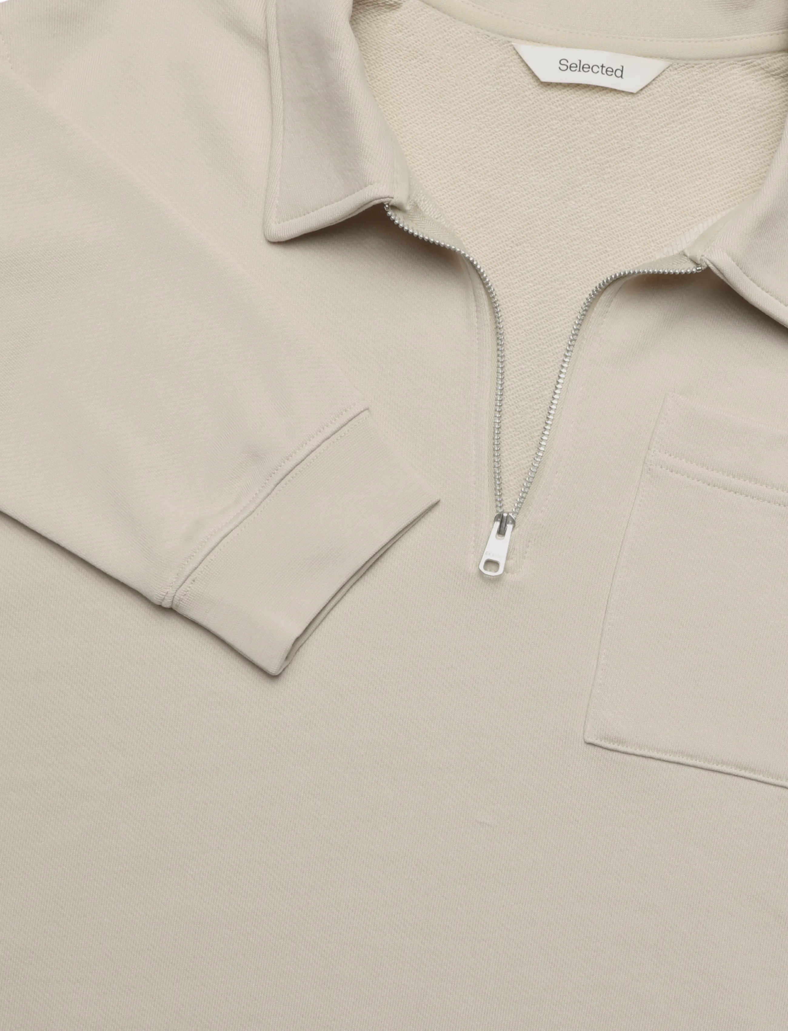 Selected - SLMSCOTT LS HALF ZIP SWEAT - poolpika lukuga džemprid - oatmeal - 2